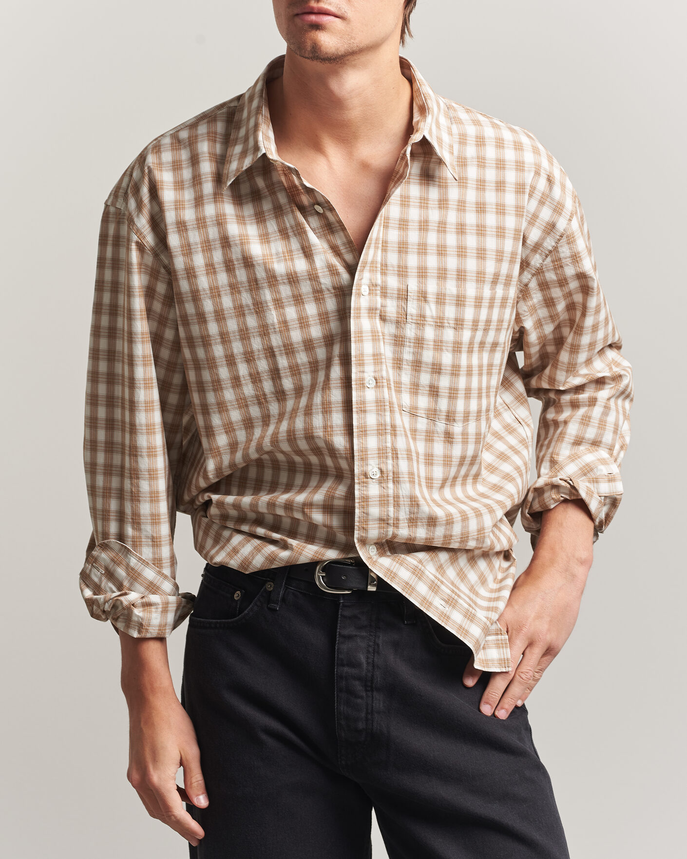 Homme | Chemises | Sunflower | New Base Shirt Beige Check