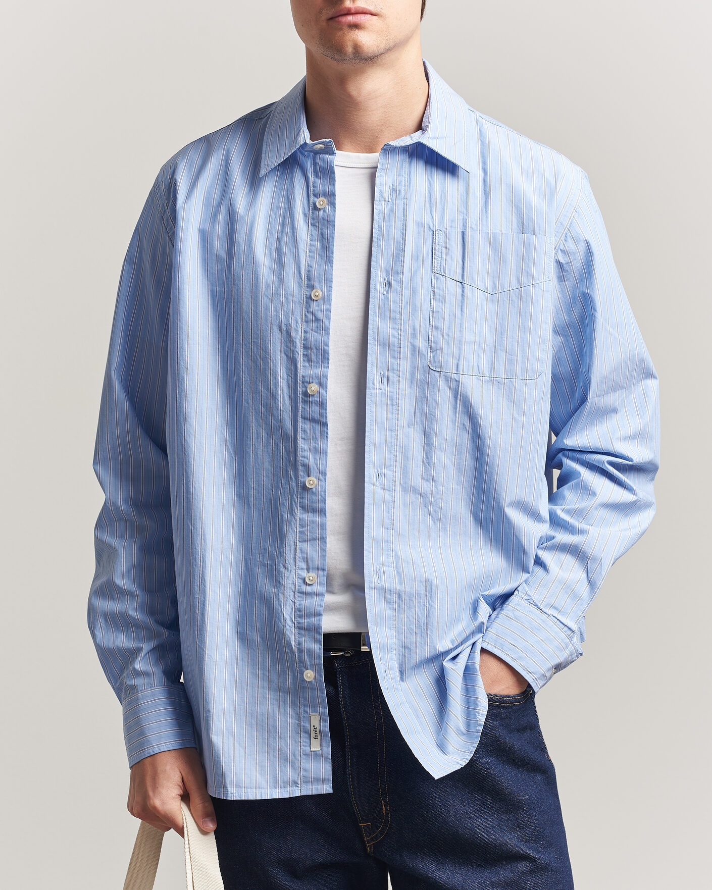 Homme | Chemises | Forét | Maple Regular Fit Poplin Shirt Light Blue