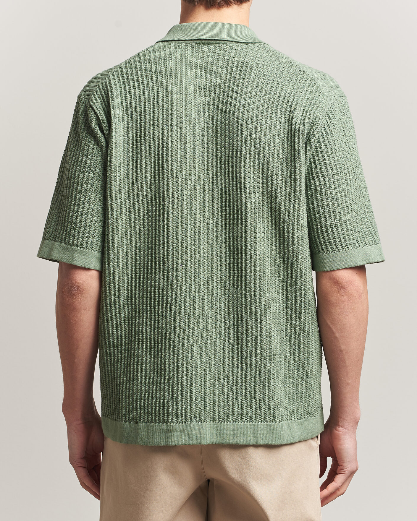 Homme | Chemises | Forét | Barrow Short Sleeve Knitted Cotton Shirt Green Oxide