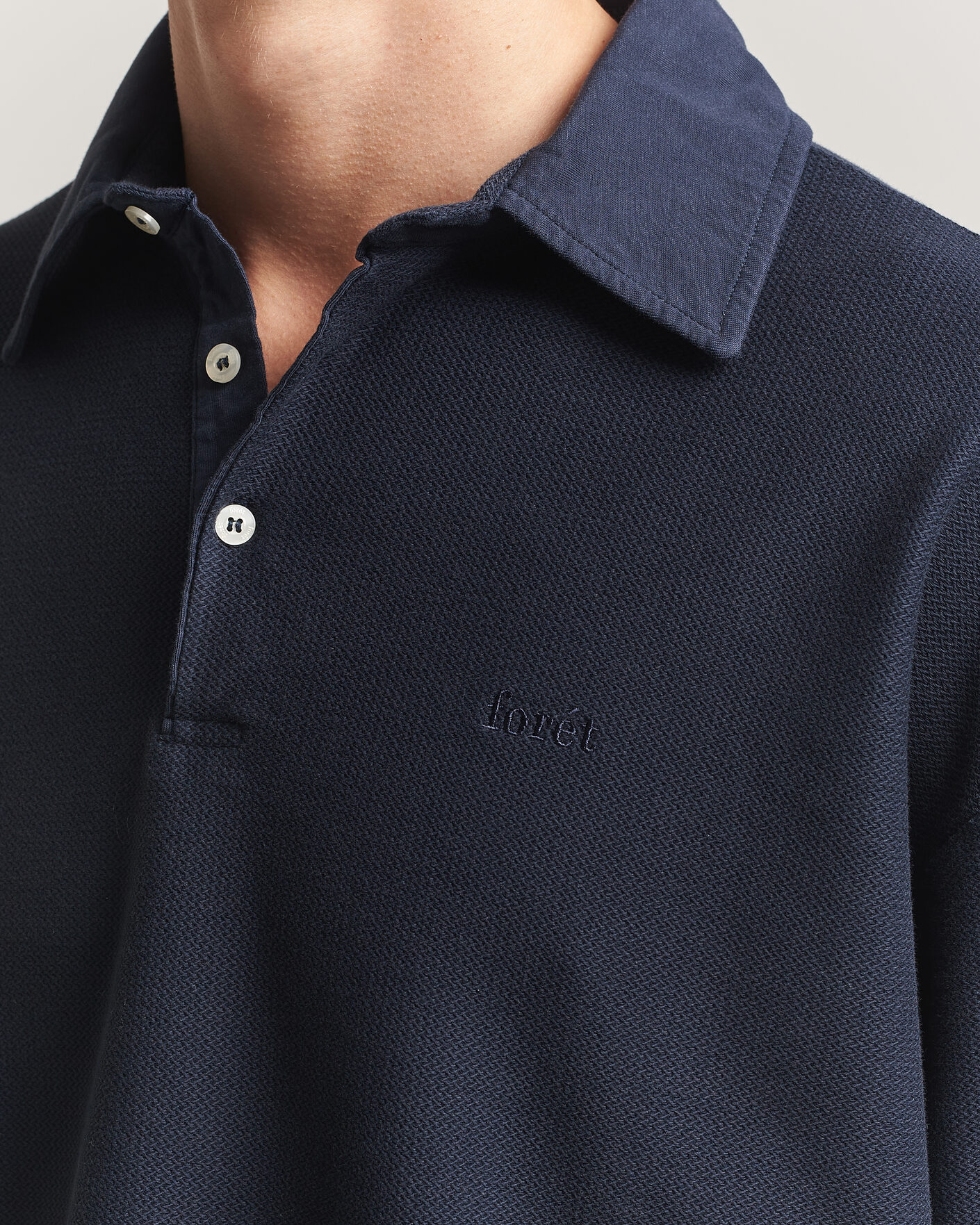 Homme | Pulls Et Tricots | Forét | Herb Textured Knit Polo Navy