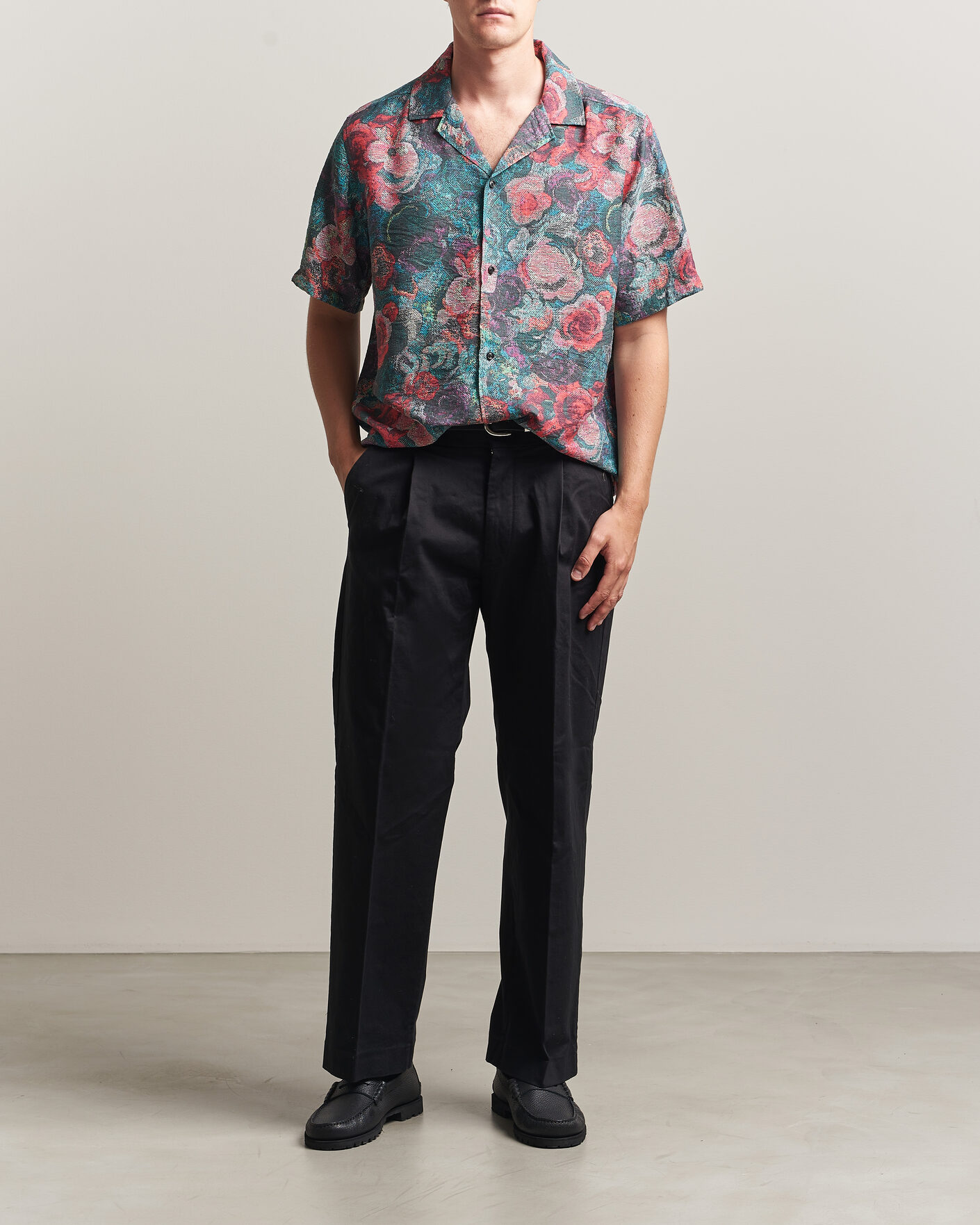 Homme | Chemises | LES DEUX | Bouquet AOP Short Sleeve Shirt Multi