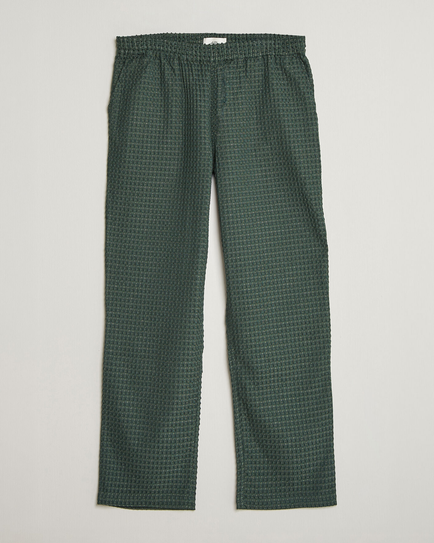 Homme | Pantalons | LES DEUX | Check Seersucker Casual Pants Pine Green