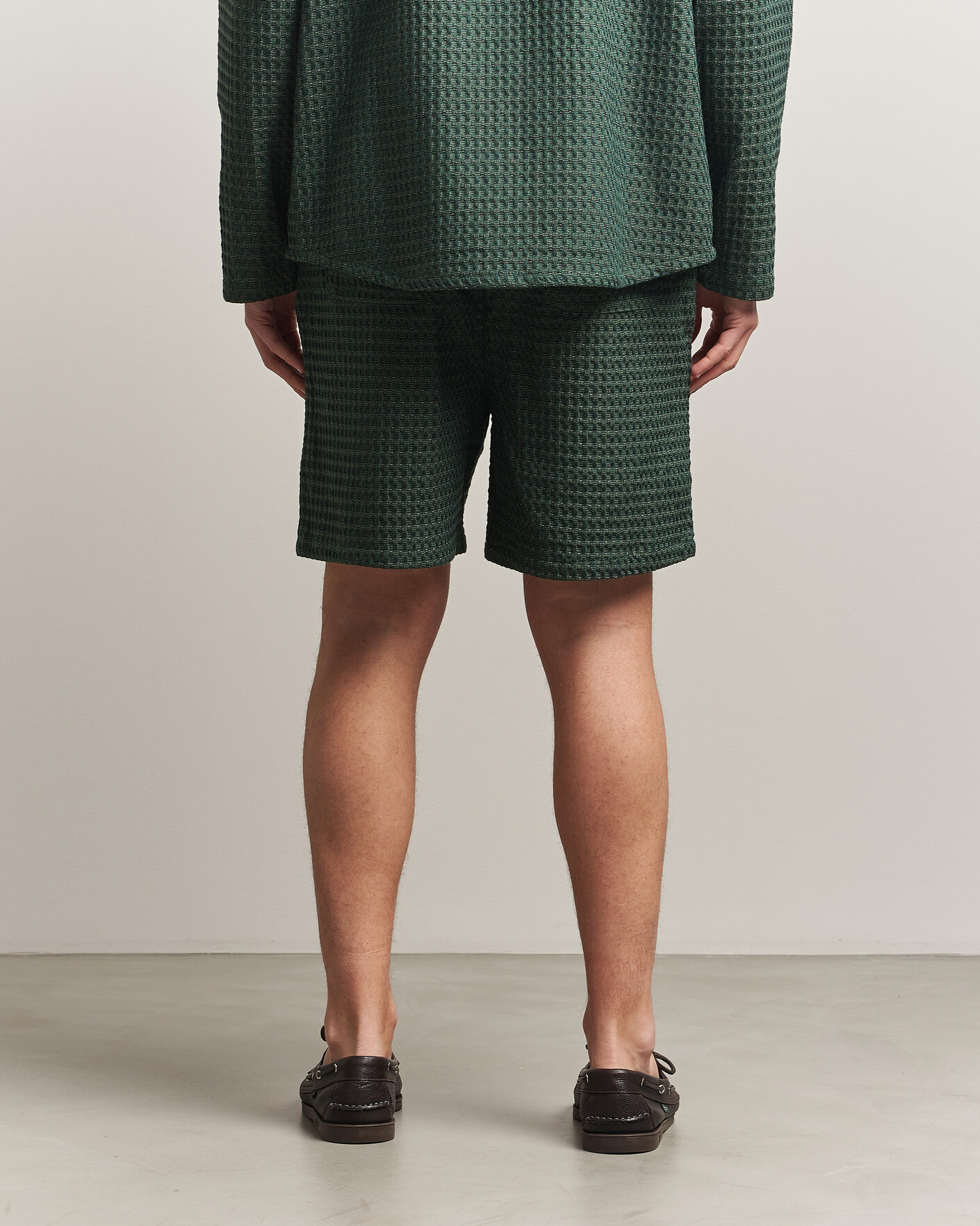 Homme | Shorts | LES DEUX | Check Seersucker Casual Shorts Pine Green