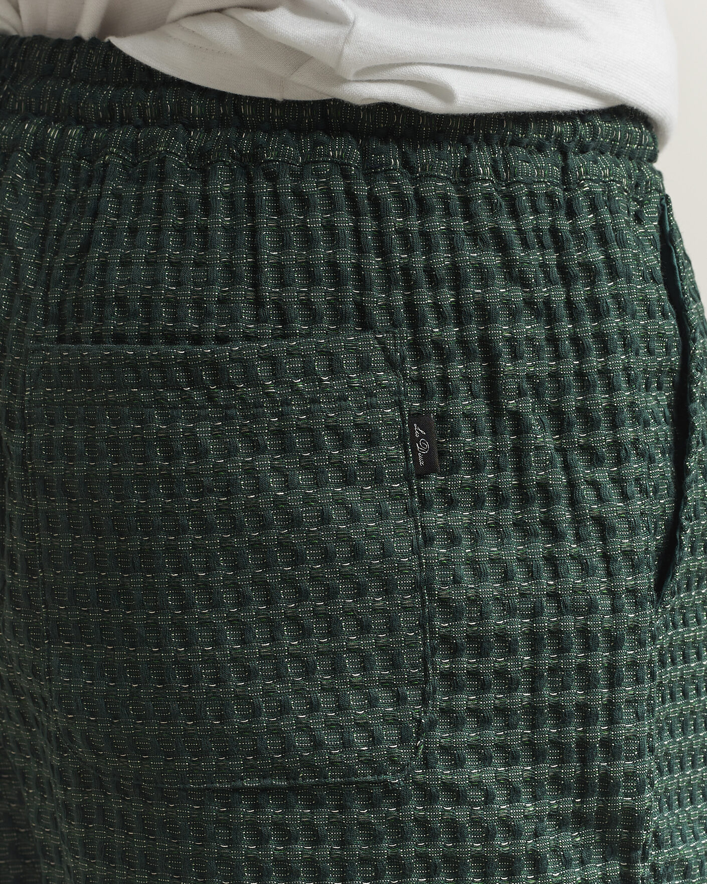 Homme | Shorts | LES DEUX | Check Seersucker Casual Shorts Pine Green