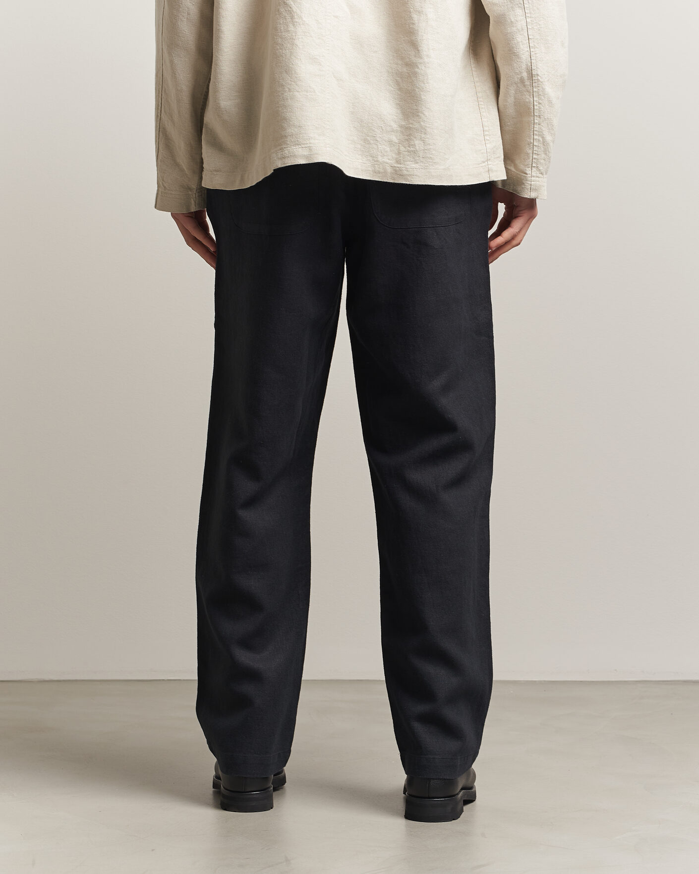 Homme | Pantalons | LES DEUX | Linen Comfort Suit Pants Black