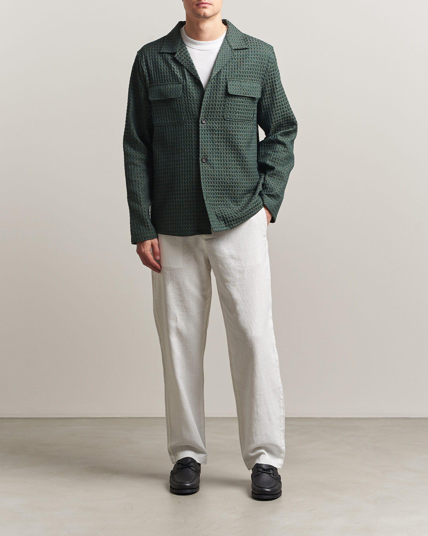 Homme | Pantalons | LES DEUX | Linen Comfort Suit Pants White