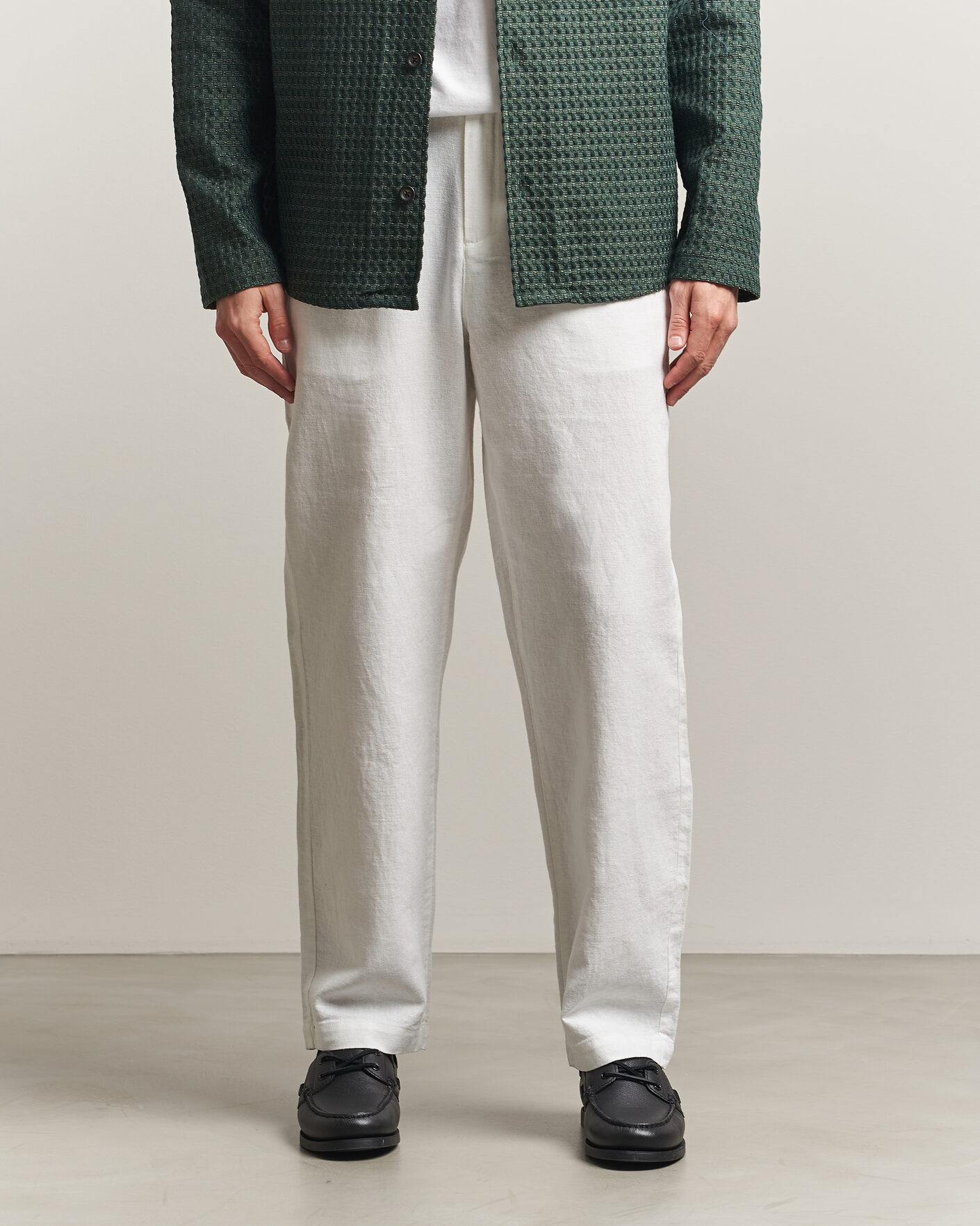 Homme | Pantalons | LES DEUX | Linen Comfort Suit Pants White