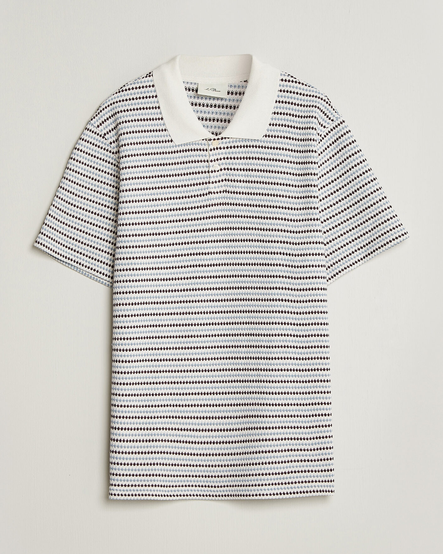  | Nouveautés dans le magasin | LES DEUX | Knitted Stripe Polo Eggnog White