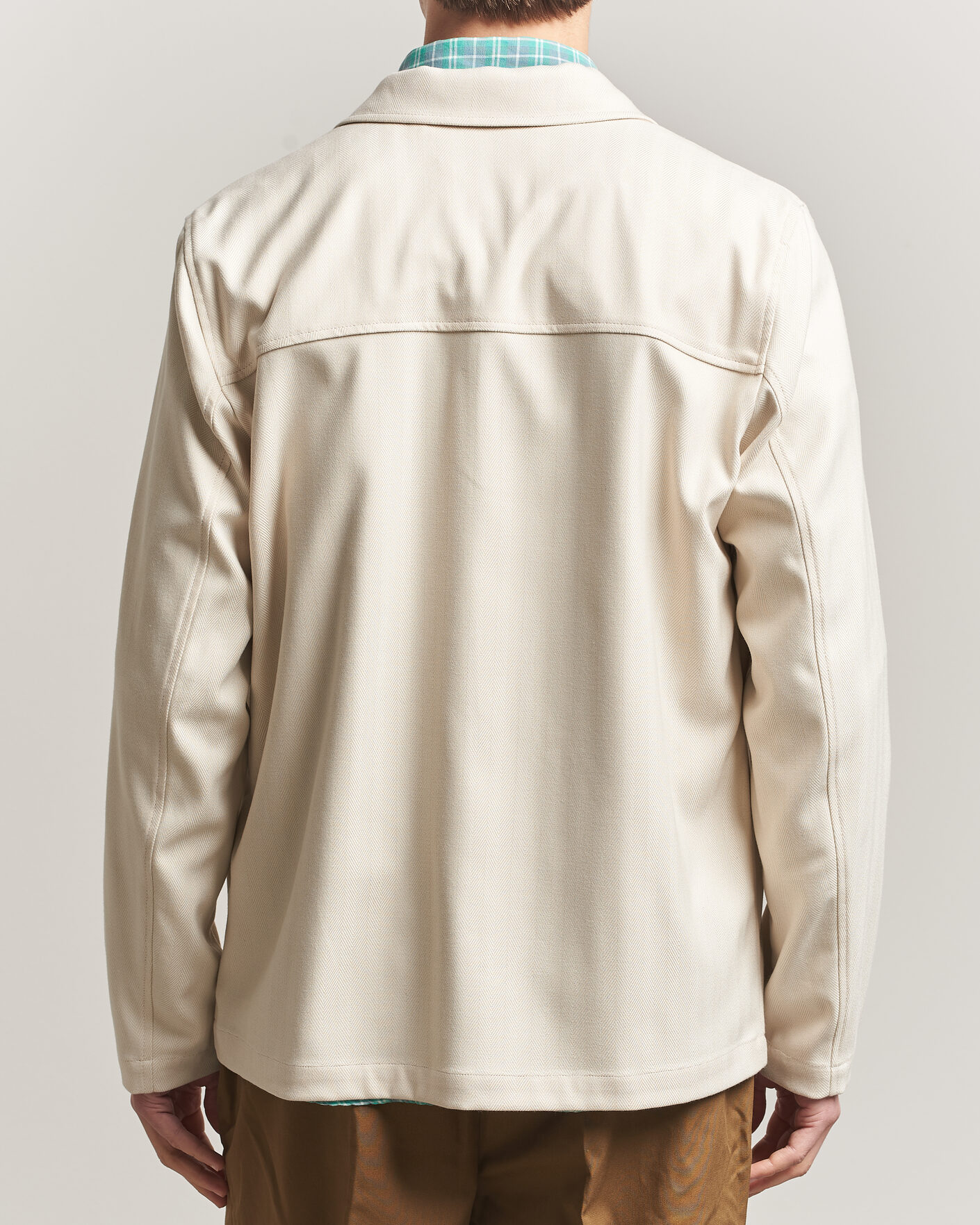 Homme | Chemises | LES DEUX | Herringbone Overshirt Ivory