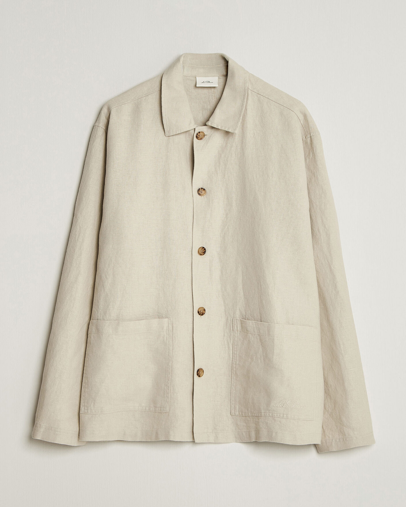 Homme | Chemises | LES DEUX | Linen Overshirt Light Sand