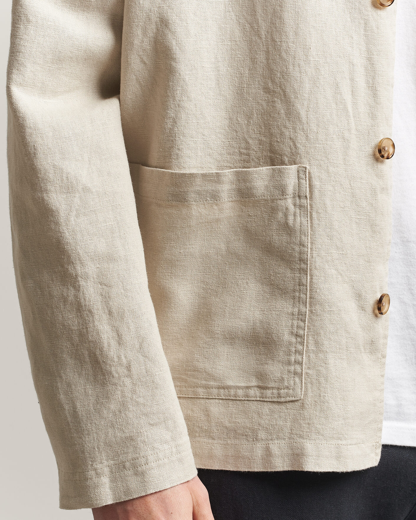 Homme | Chemises | LES DEUX | Linen Overshirt Light Sand