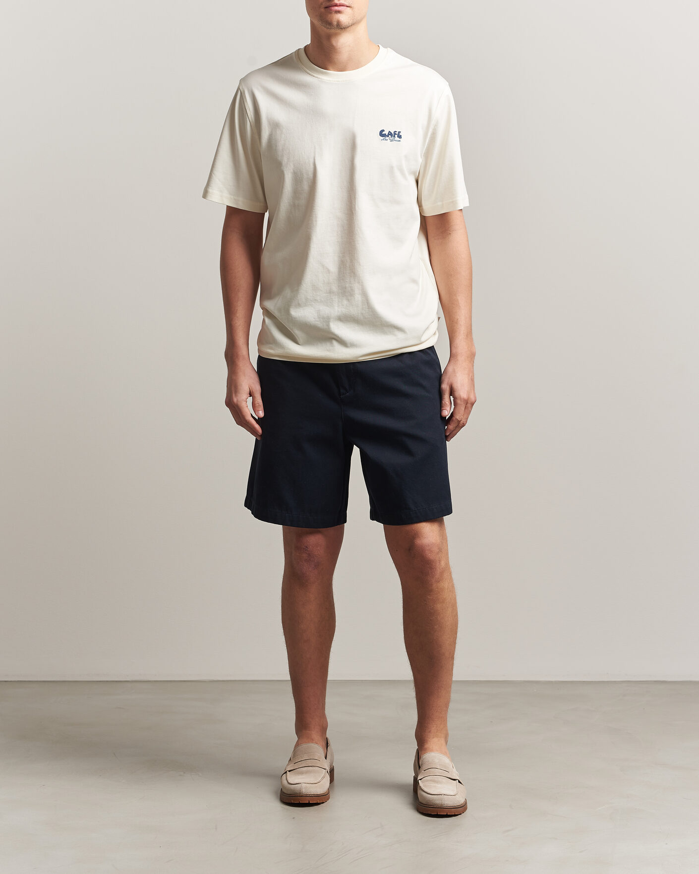 Homme | T-shirts | LES DEUX | Café Backprint T-Shirt Light Ivory
