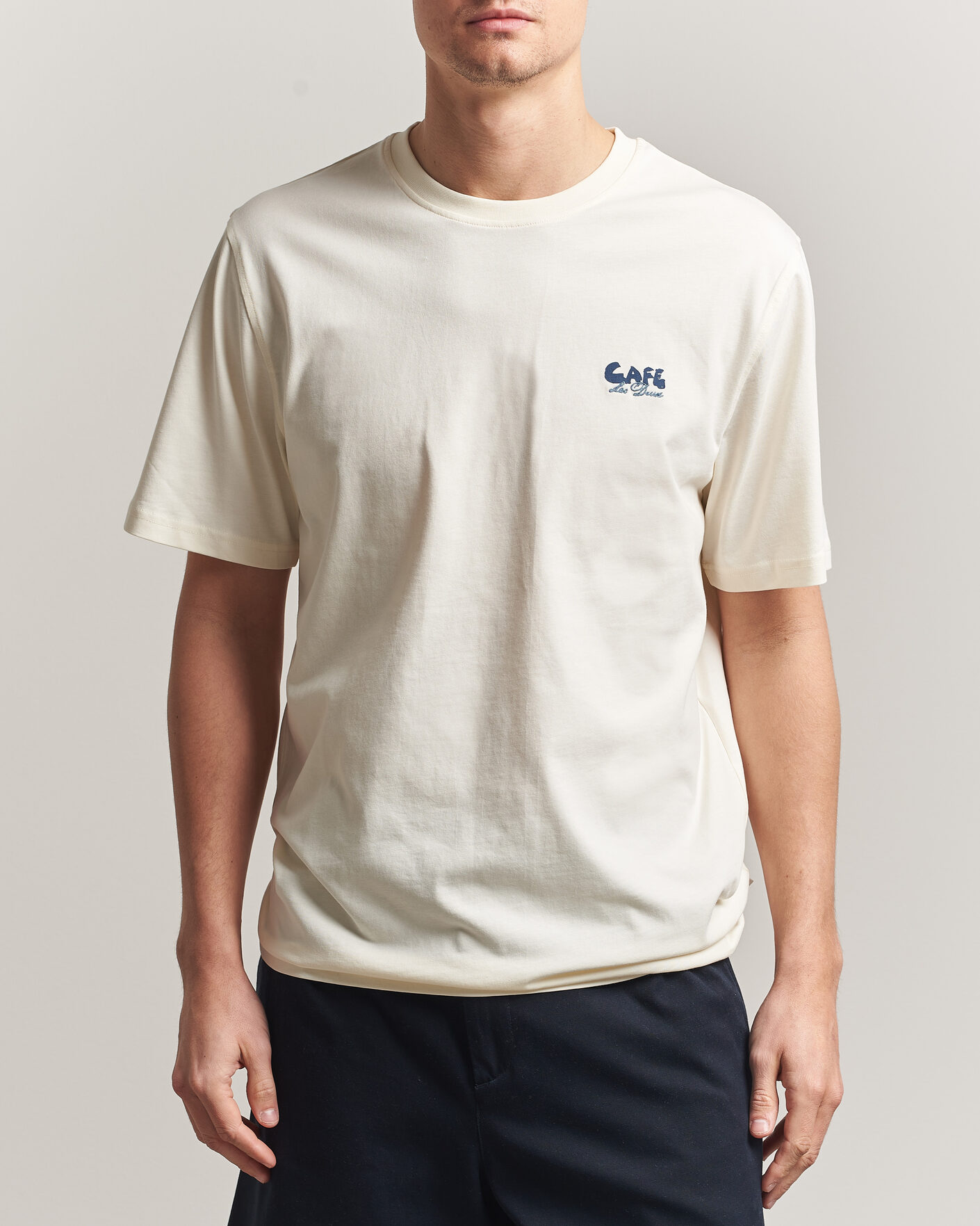 Homme | T-shirts | LES DEUX | Café Backprint T-Shirt Light Ivory