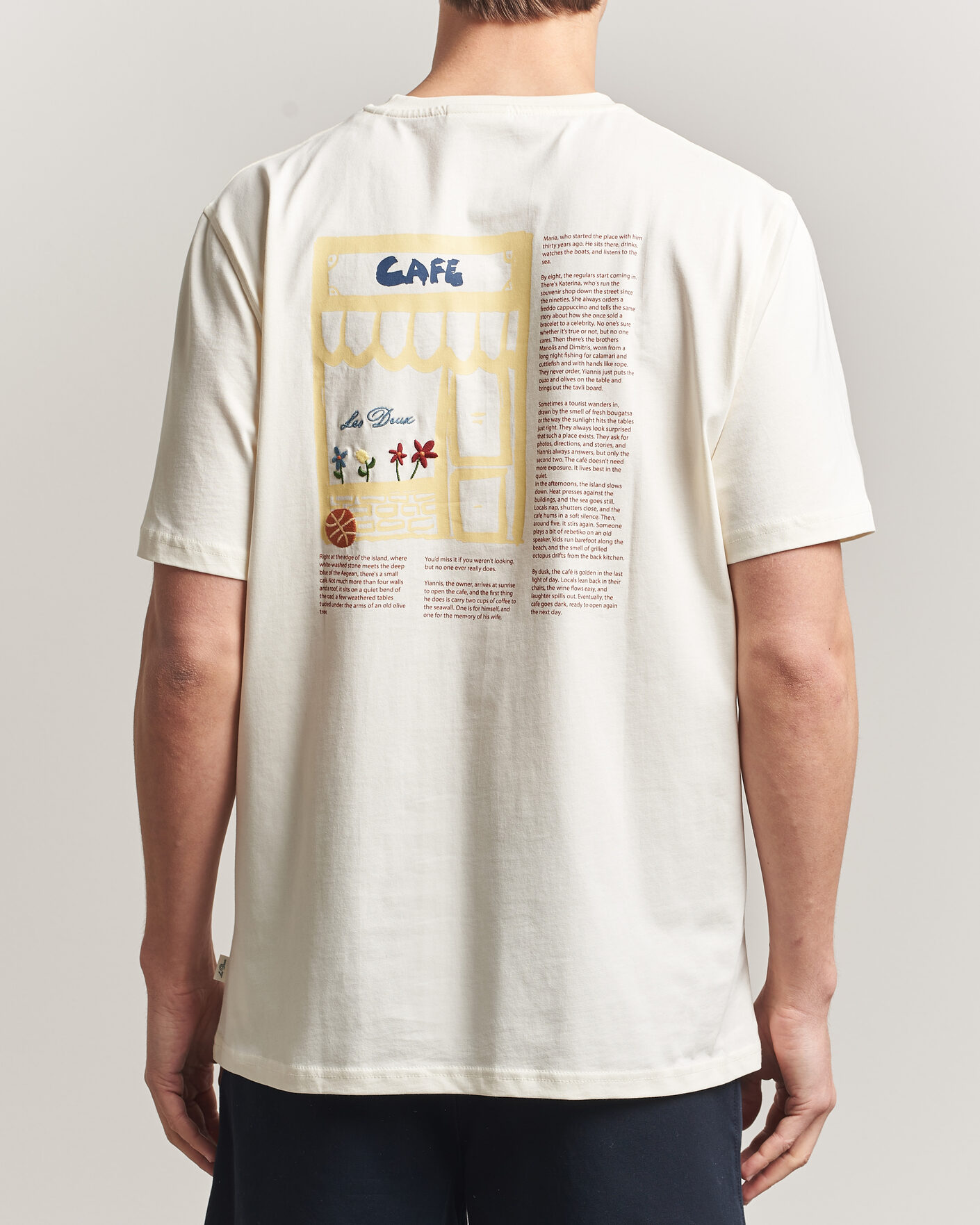 Homme | T-shirts | LES DEUX | Café Backprint T-Shirt Light Ivory