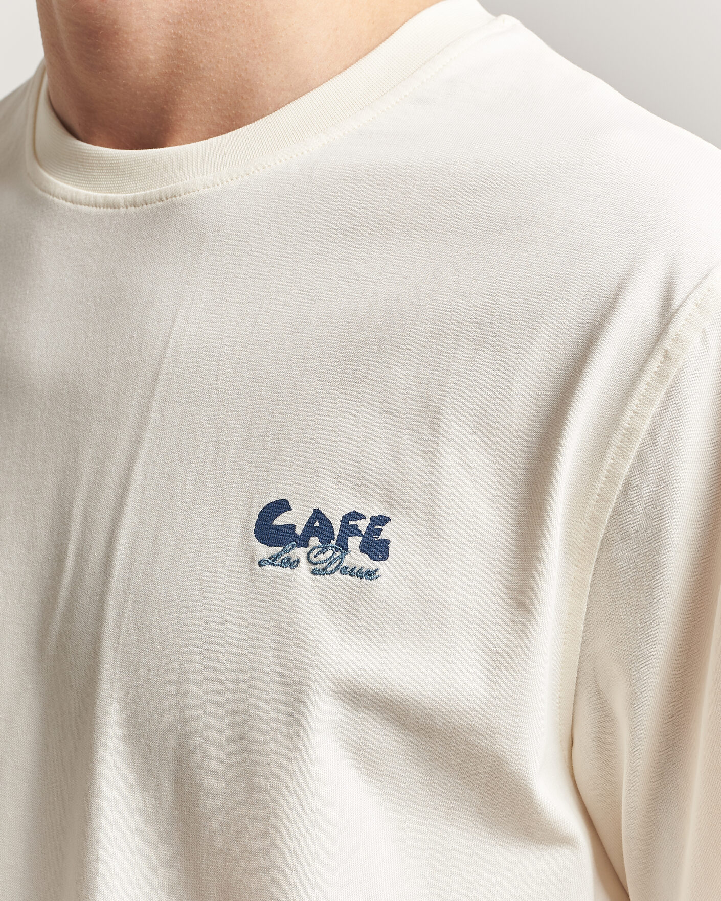 Homme | T-shirts | LES DEUX | Café Backprint T-Shirt Light Ivory