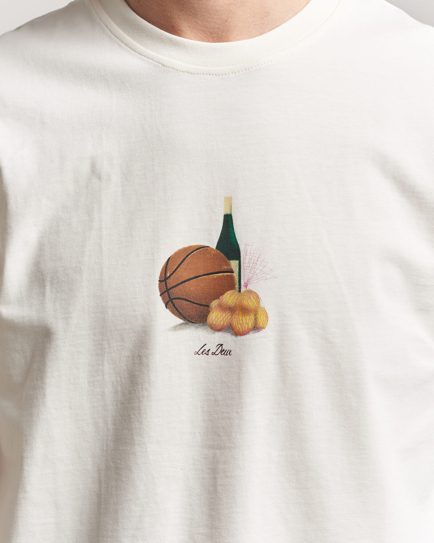 Homme | T-shirts | LES DEUX | Lemons Printed T-Shirt Eggnog White
