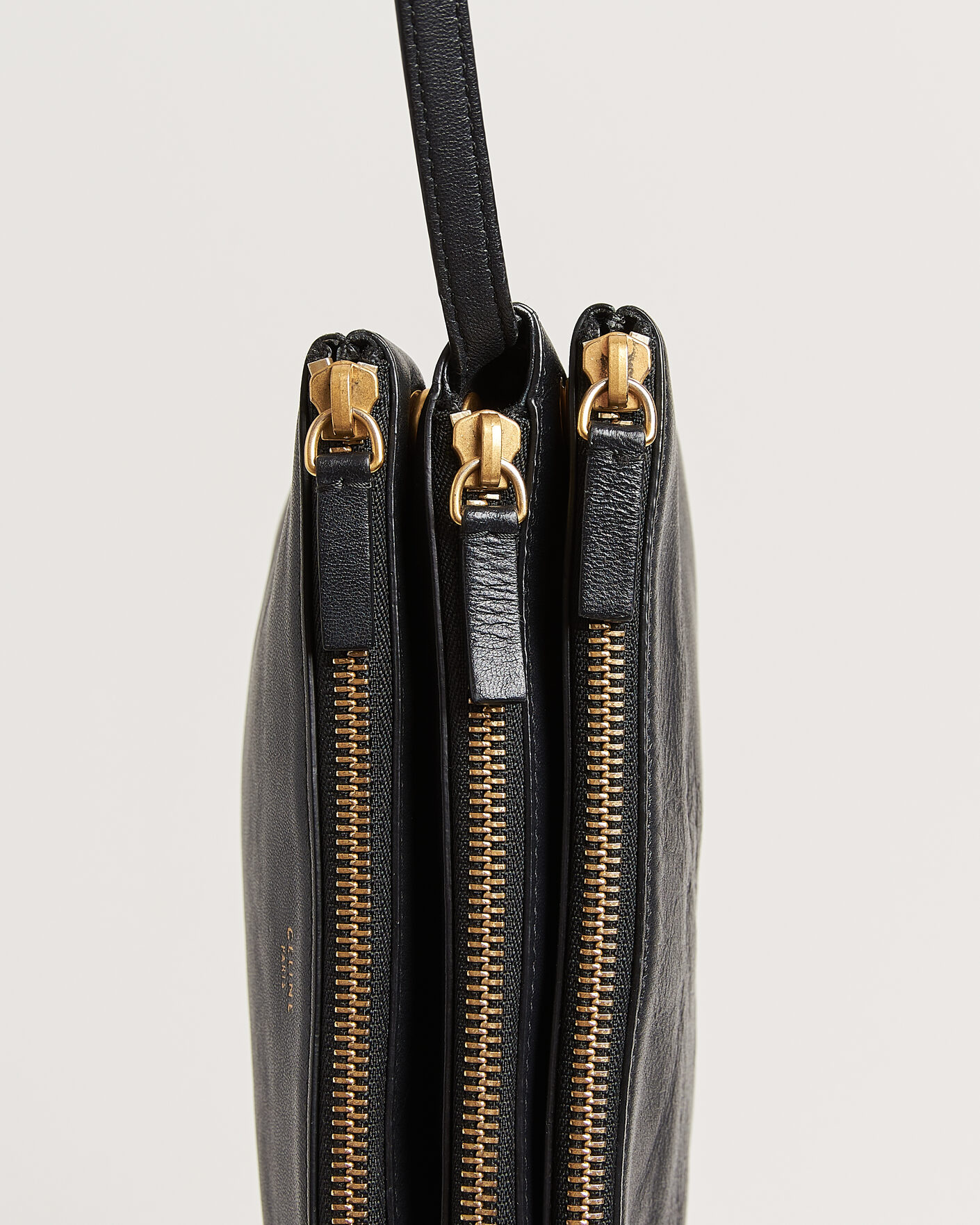 Homme | Pre-Owned & Vintage Bags | Celine Pre-Owned | Trio Bag Small Leather Black