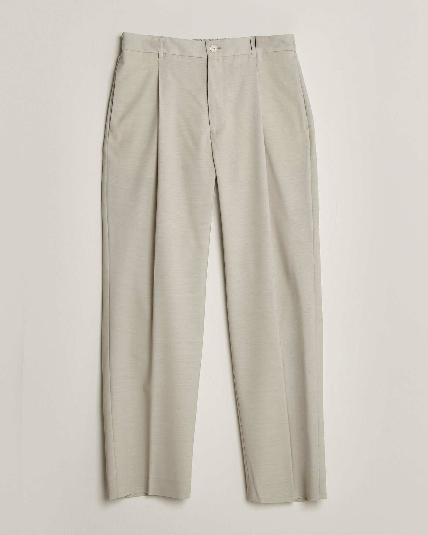 Homme | Pantalons | BOSS BLACK | Pat Pleated Wool Trousers Light Beige