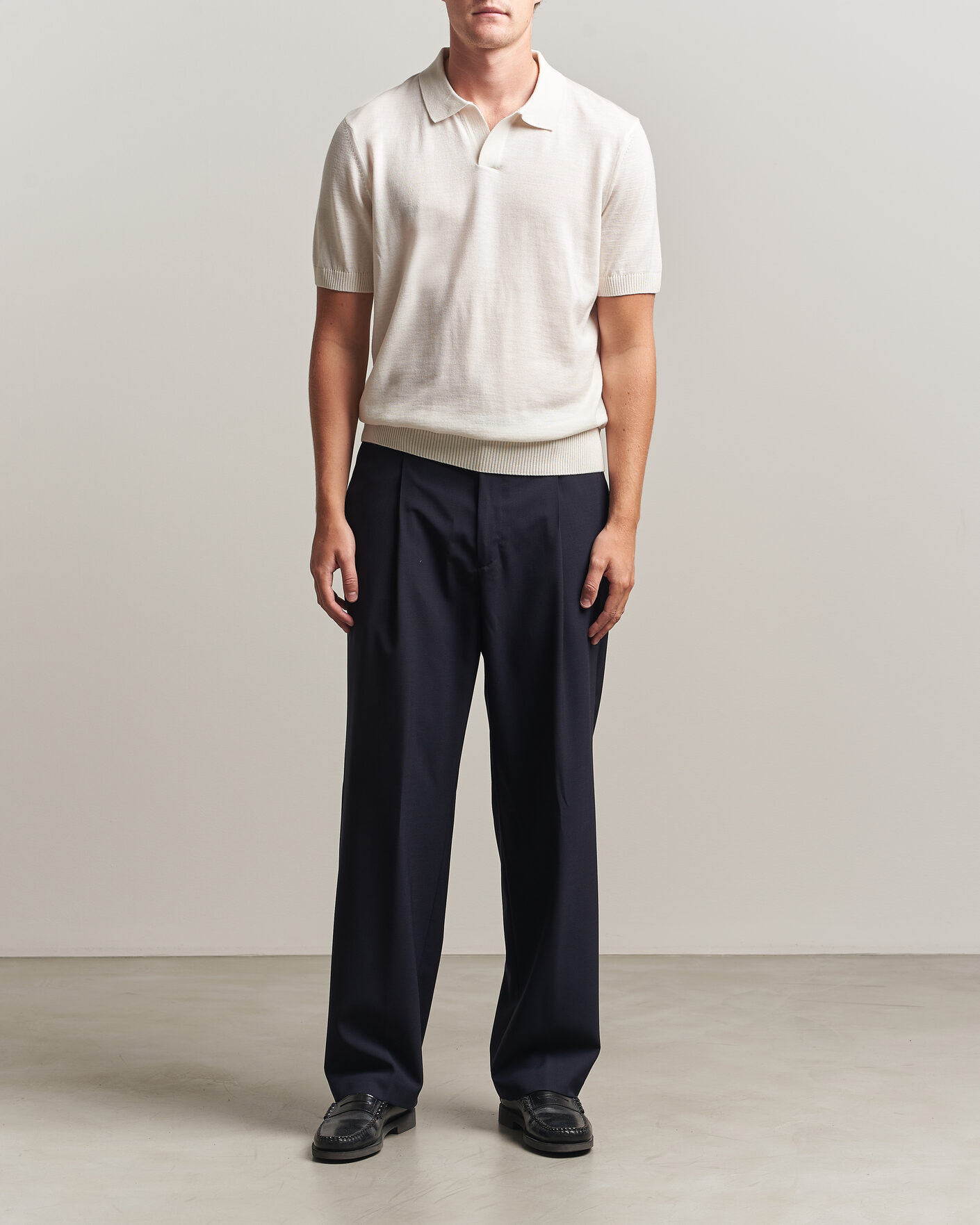Homme | Pantalons | BOSS BLACK | Pat Pleated Wool Trousers Dark Blue