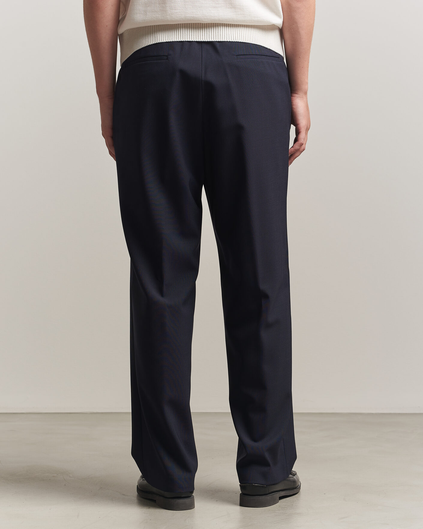 Homme | Pantalons | BOSS BLACK | Pat Pleated Wool Trousers Dark Blue