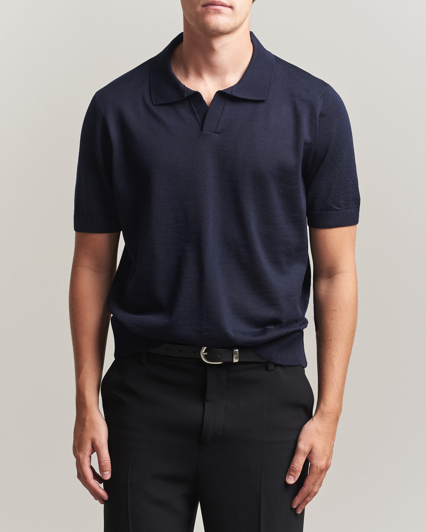 Homme | Polos | BOSS BLACK | Lantoni Knitted Polo Dark Blue