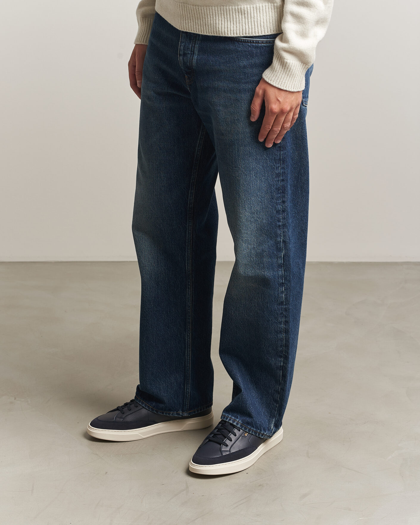 Homme | Baskets | BOSS BLACK | Kieran Leather/Suede Sneaker Dark Blue