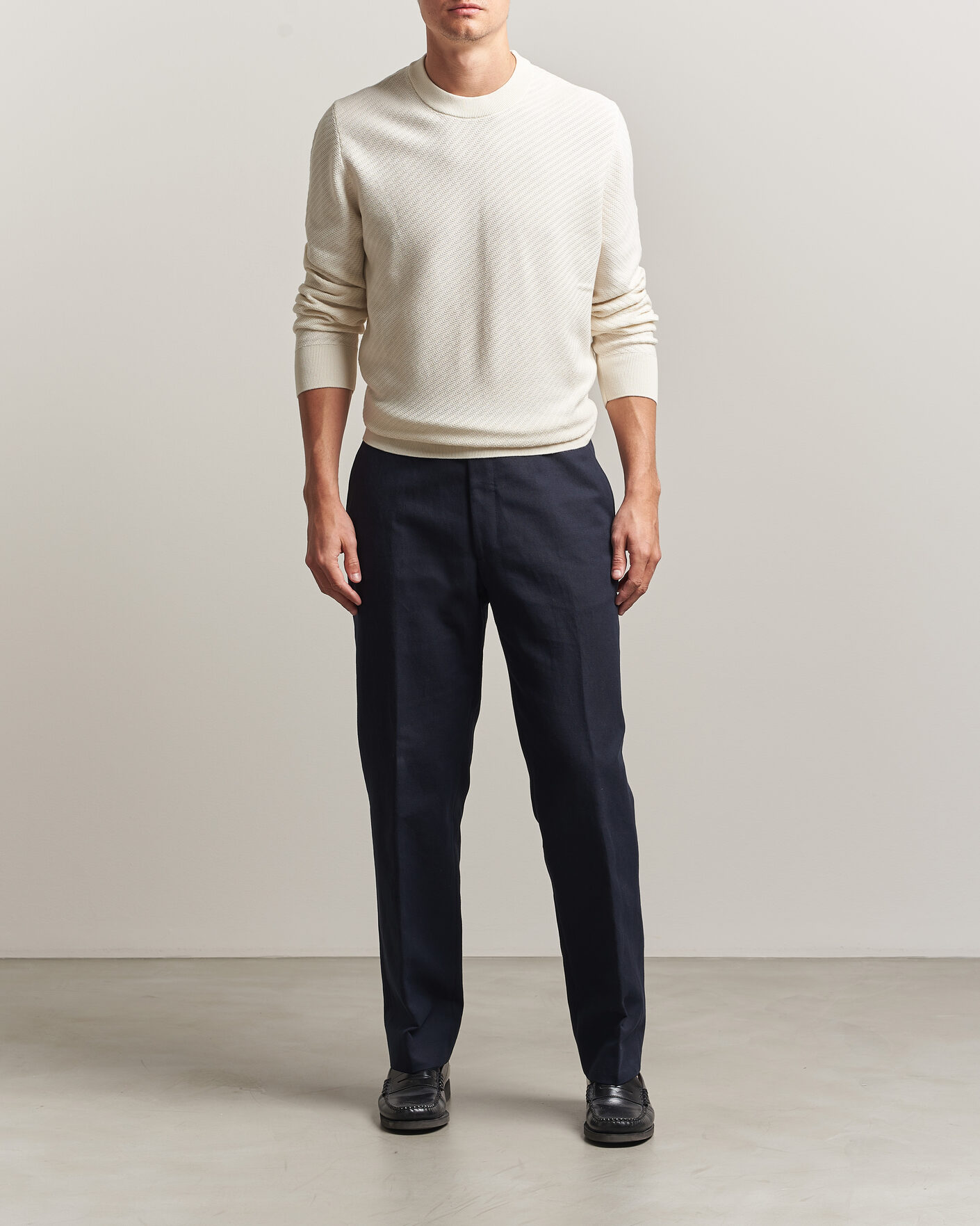 Homme | Pulls Et Tricots | BOSS BLACK | Lofranco Structured Knitted Sweater Open White