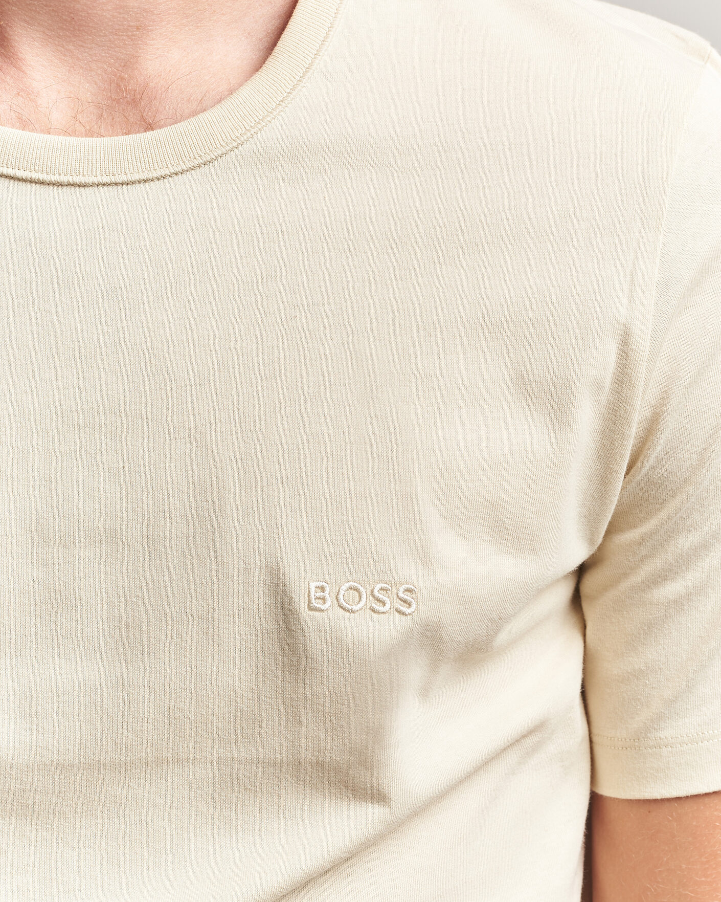 Homme | T-shirts | BOSS BLACK | 3-Pack Crew Neck T-Shirt White/Beige/Grey