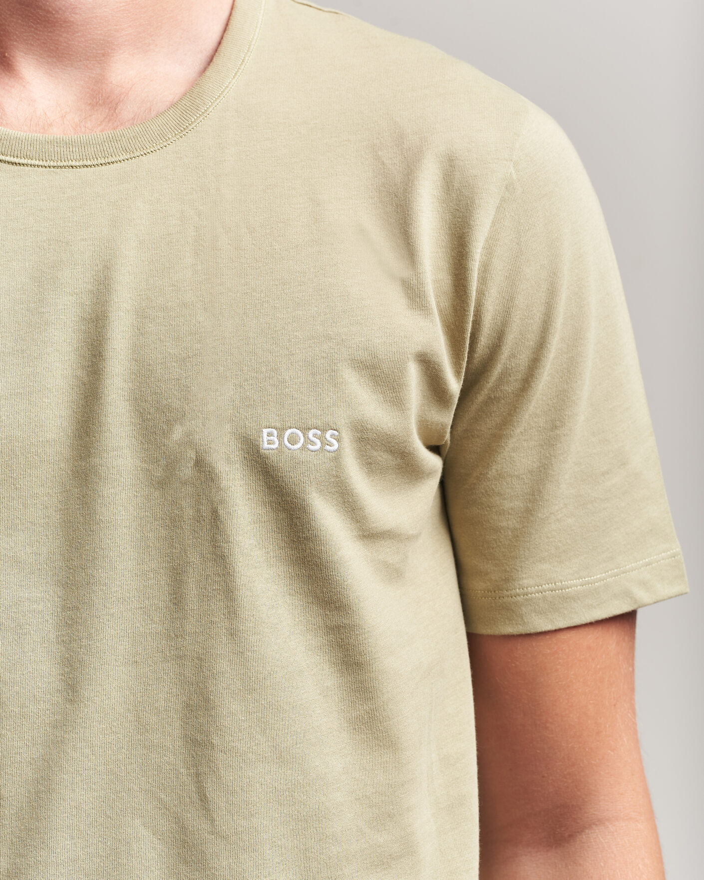 Homme | T-shirts | BOSS BLACK | 3-Pack Crew Neck T-Shirt Green/Beige/White