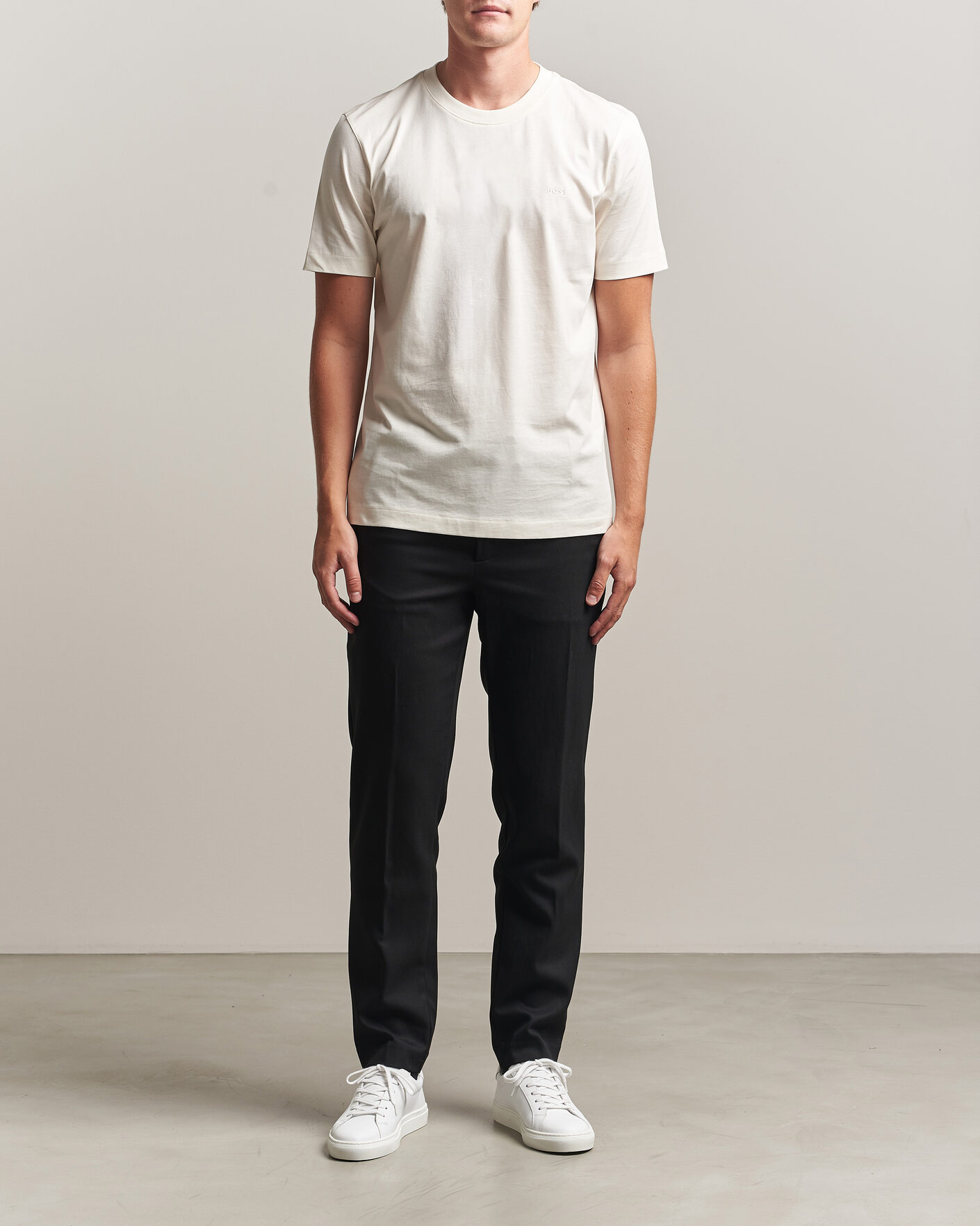 Homme | T-shirts | BOSS BLACK | Thompson Crew Neck T-Shirt Open White
