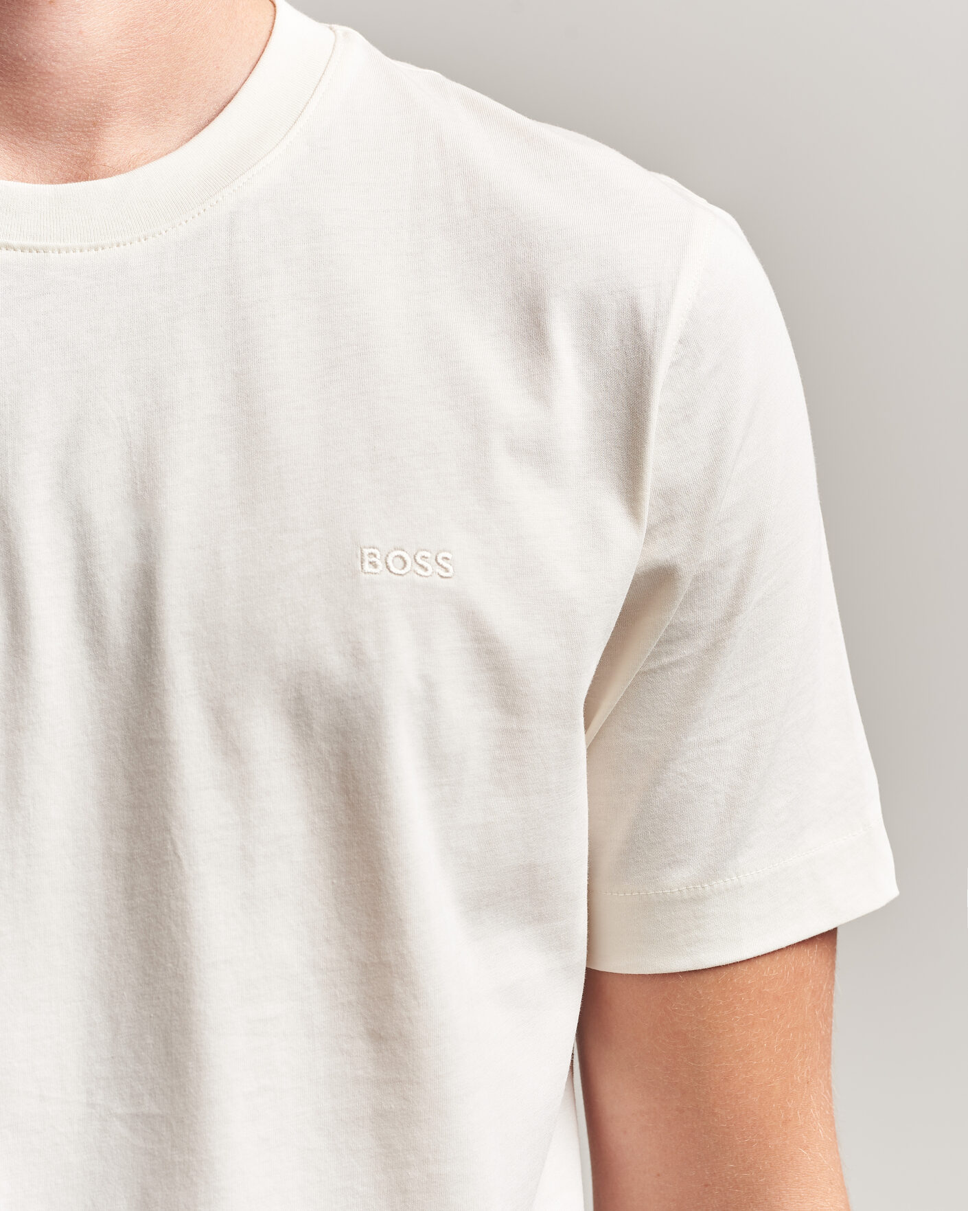 Homme | T-shirts | BOSS BLACK | Thompson Crew Neck T-Shirt Open White