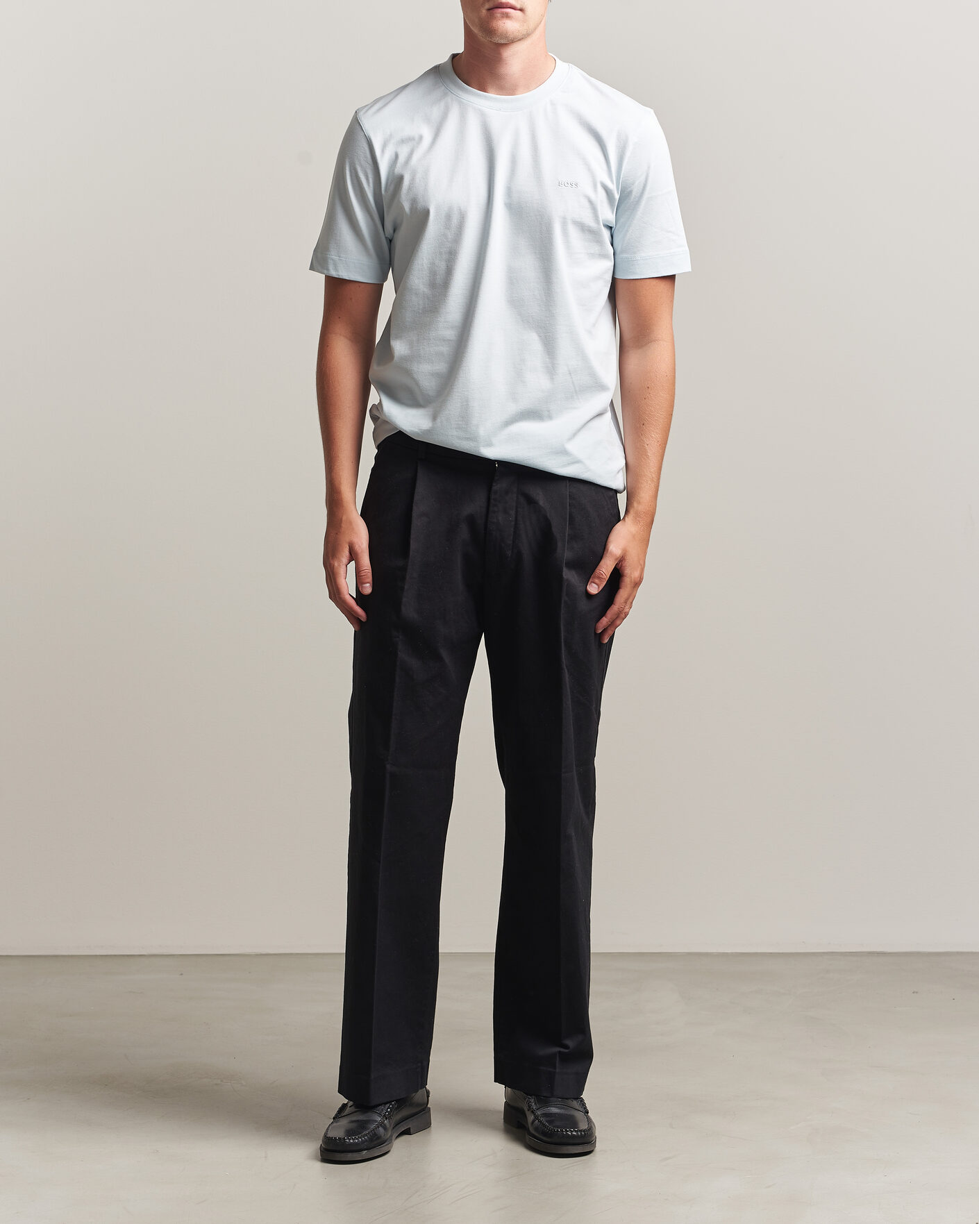 Homme | T-shirts | BOSS BLACK | Thompson Crew Neck T-Shirt Open Blue