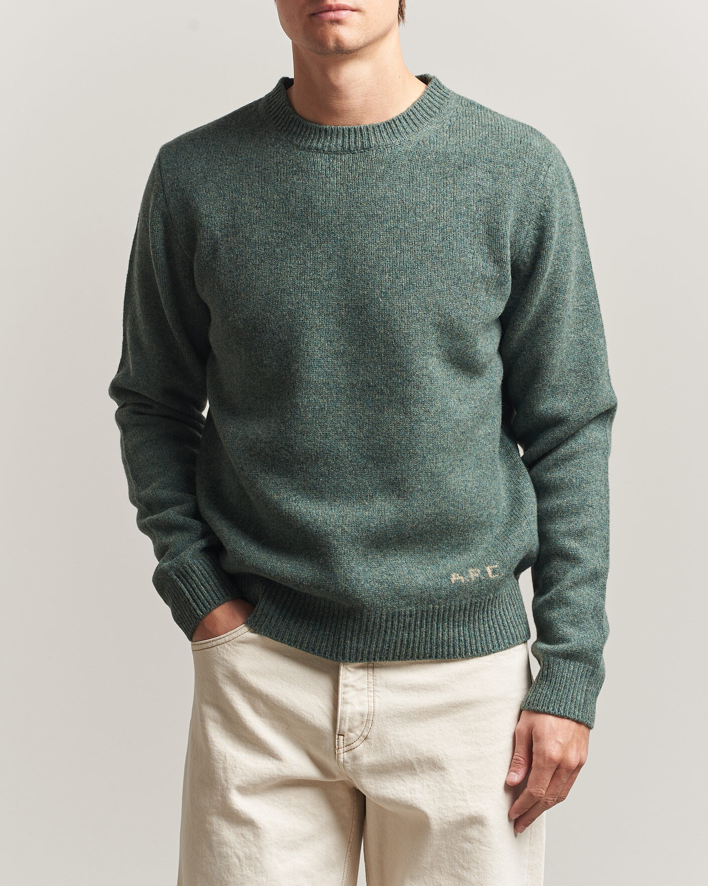 Homme | Pulls Et Tricots | A.P.C. | Edmond Wool Knitted Sweater Green Melange