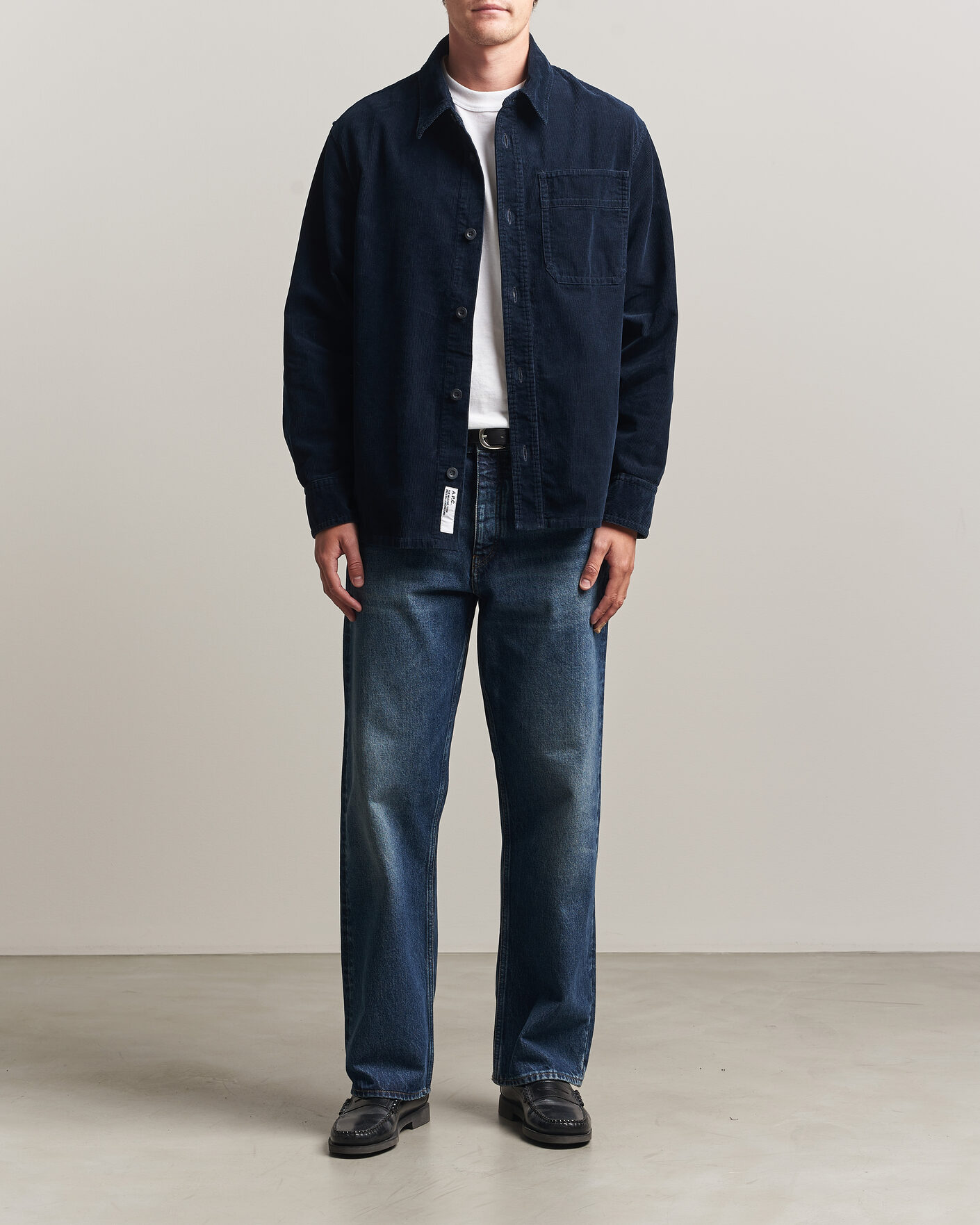 Homme | Chemises | A.P.C. | Basile Corduroy Overshirt Dark Navy