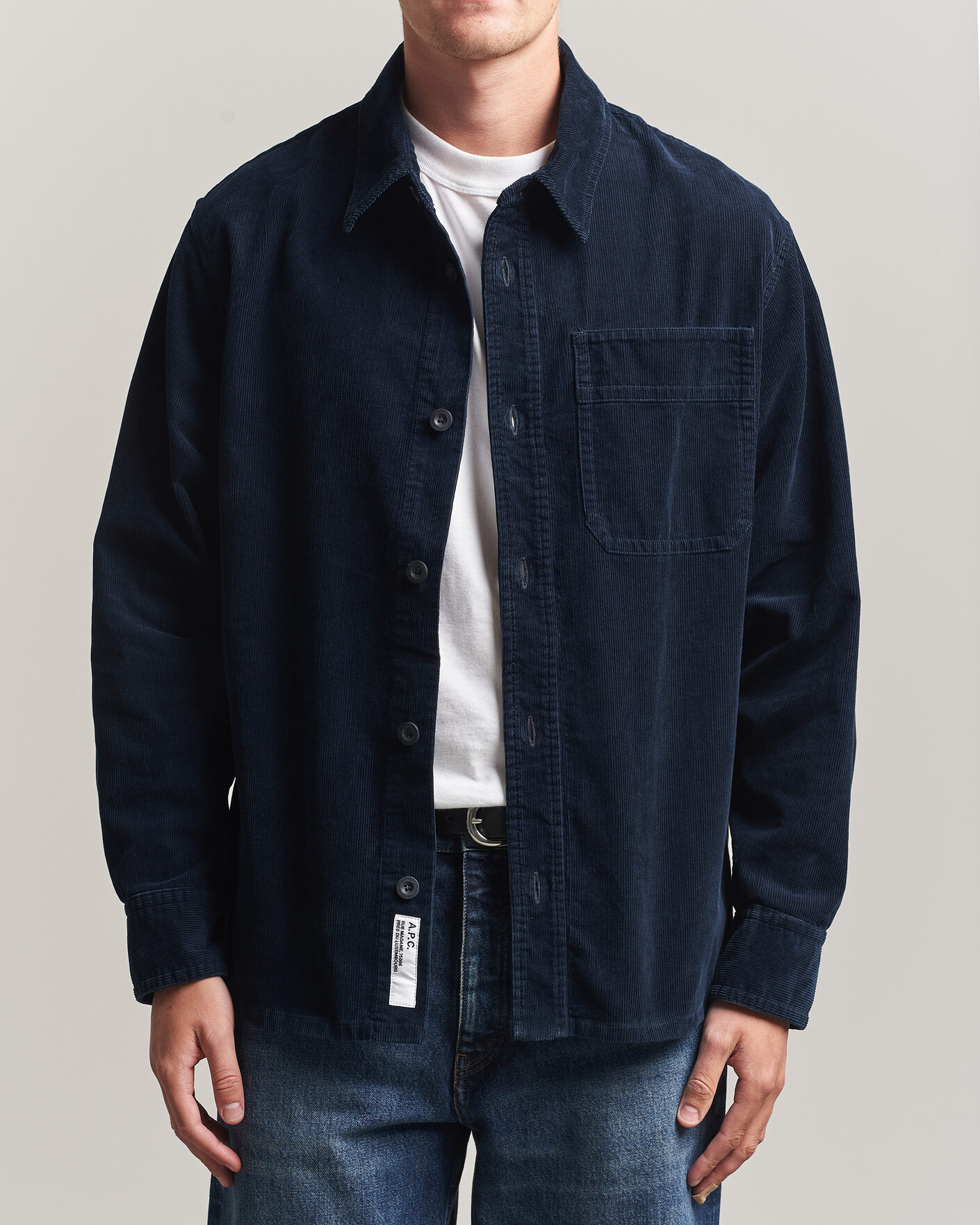 Homme | Chemises | A.P.C. | Basile Corduroy Overshirt Dark Navy