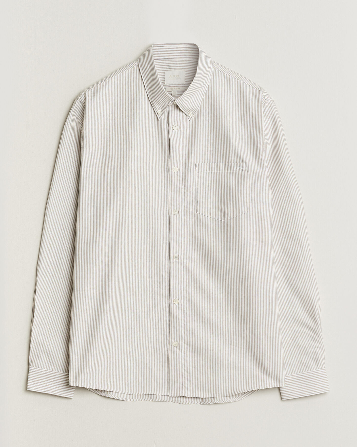 Homme | Chemises | A.P.C. | Greg Striped Oxford Shirt Beige/White