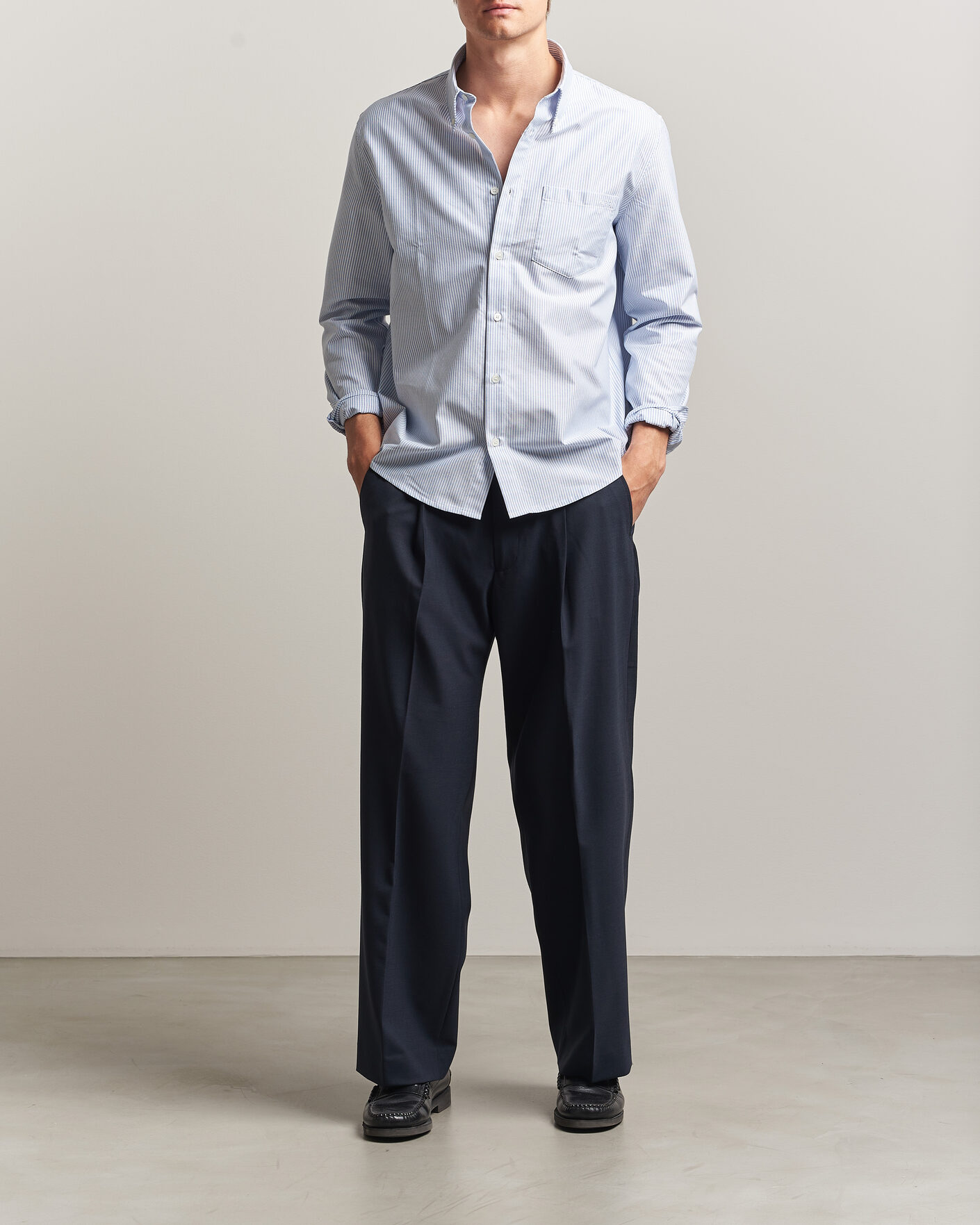 Homme | Chemises | A.P.C. | Greg Striped Oxford Shirt Blue/White