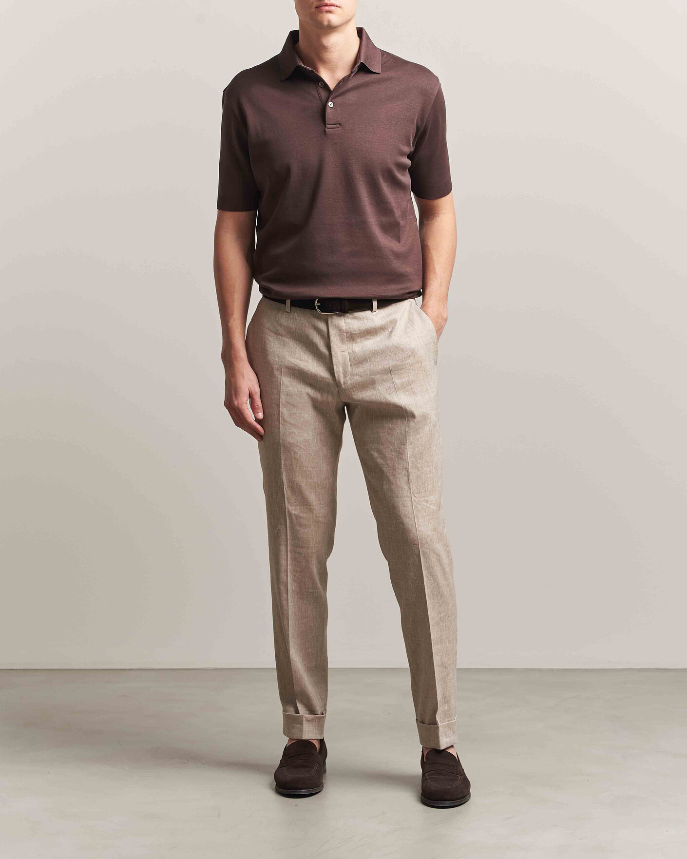Homme | Polos | Herno | Micro Piquet Polo Brown