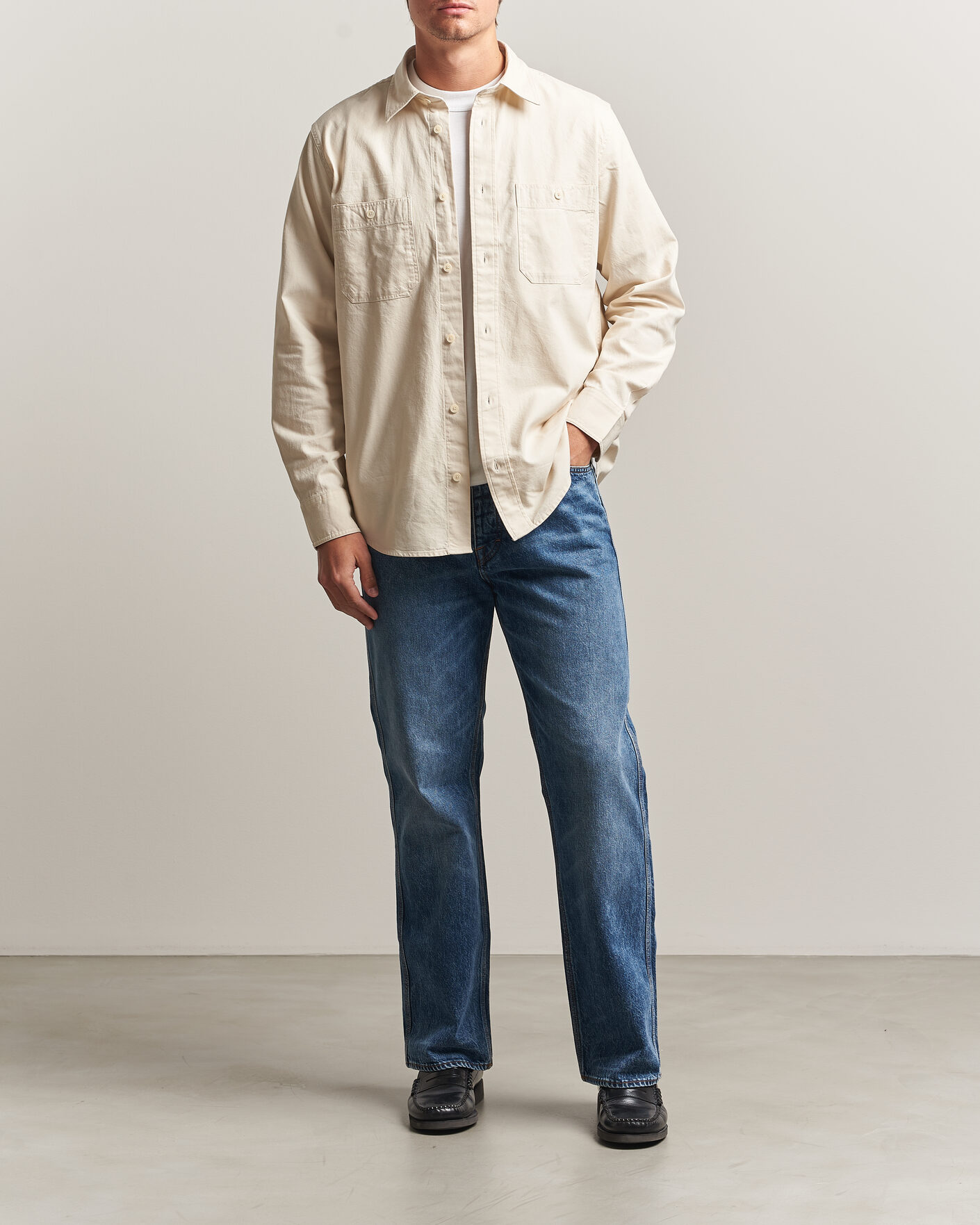 Homme | Chemises | NN07 | Colby Twill Overshirt Ivory