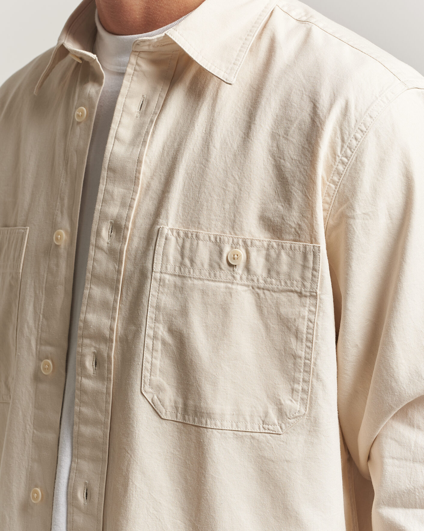 Homme | Chemises | NN07 | Colby Twill Overshirt Ivory