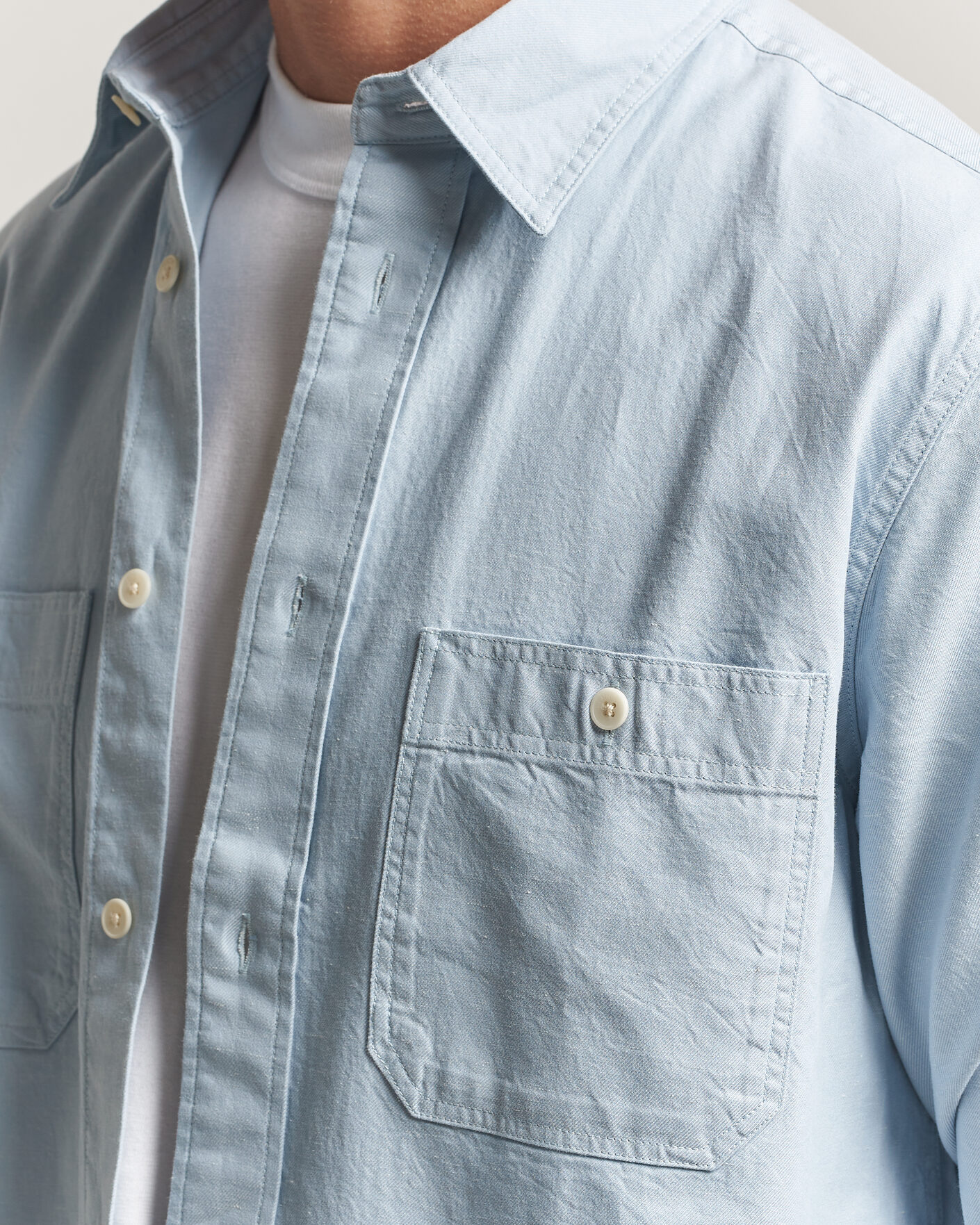 Homme | Chemises | NN07 | Colby Twill Overshirt Sky Mist