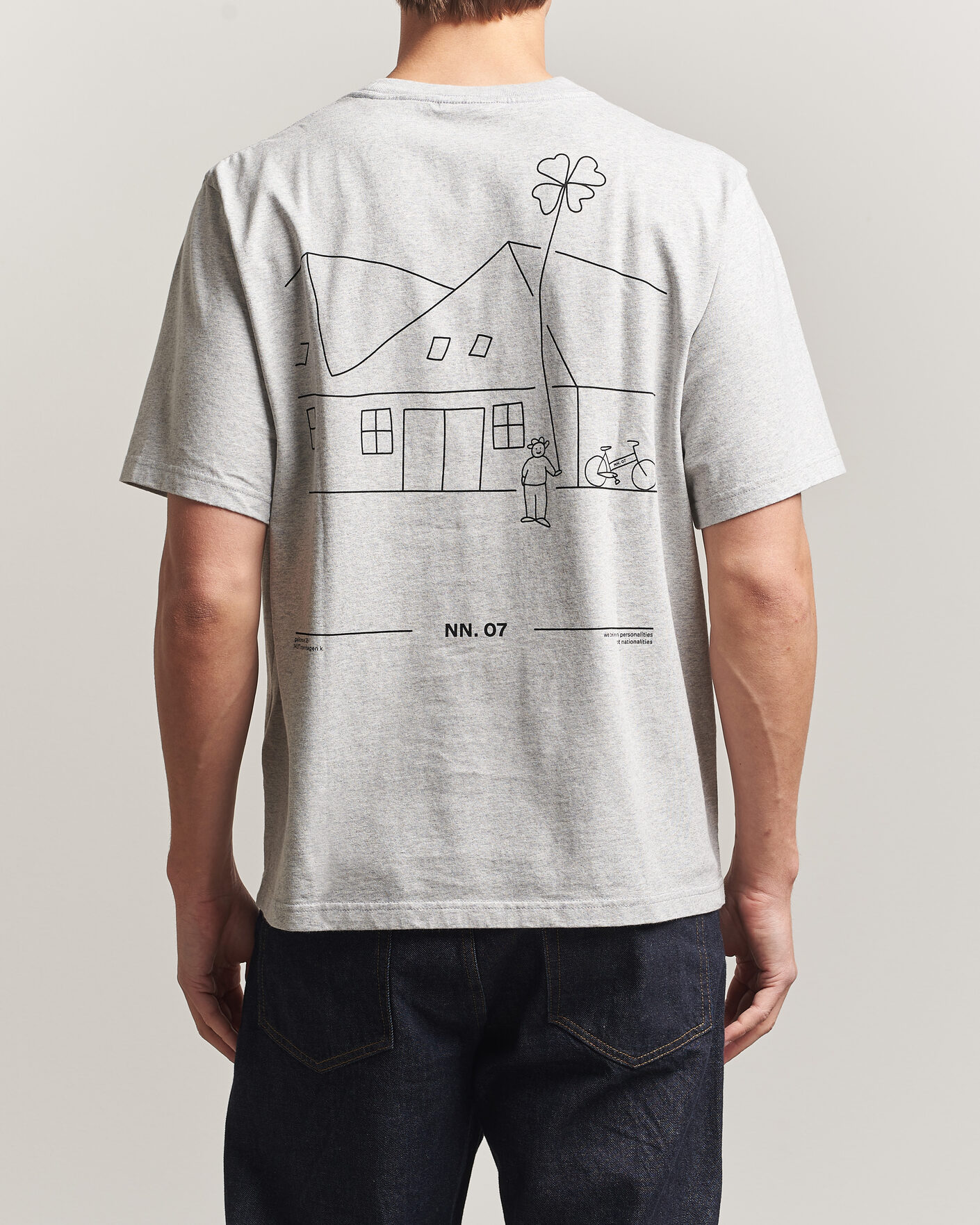 Homme | T-shirts | NN07 | Jett Printed HQ T-Shirt Grey Melange