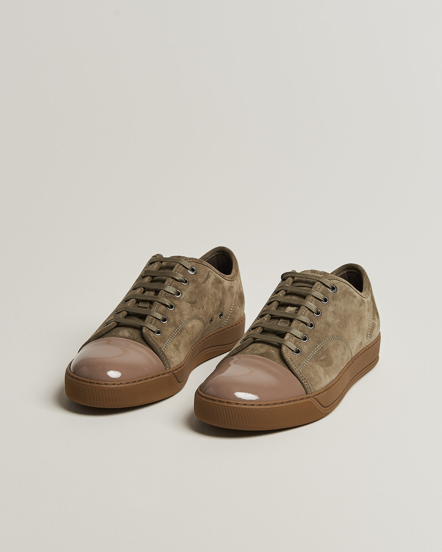 Homme | Baskets | Lanvin | DBB1 Patent Cap Toe Sneakers Khaki