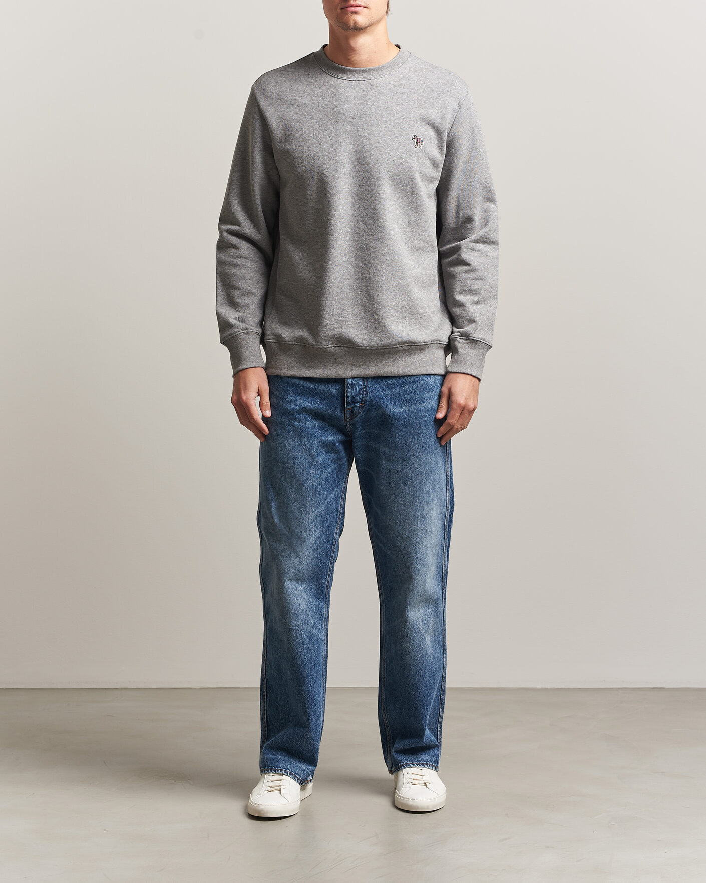 Homme | Pulls Et Tricots | PS Paul Smith | Zebra Organic Cotton Sweatshirt Grey Melange