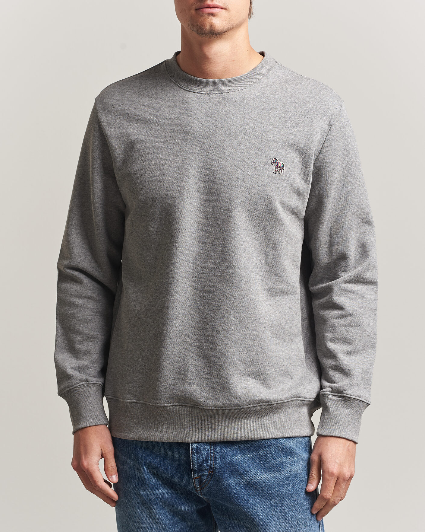 Homme | Pulls Et Tricots | PS Paul Smith | Zebra Organic Cotton Sweatshirt Grey Melange