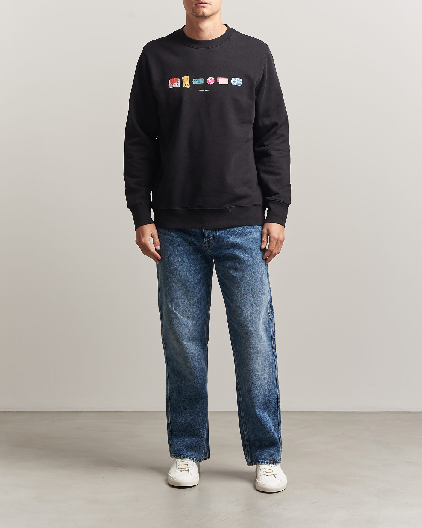 Homme | Pulls Et Tricots | PS Paul Smith | In A Row Crew Neck Sweatshirt Black