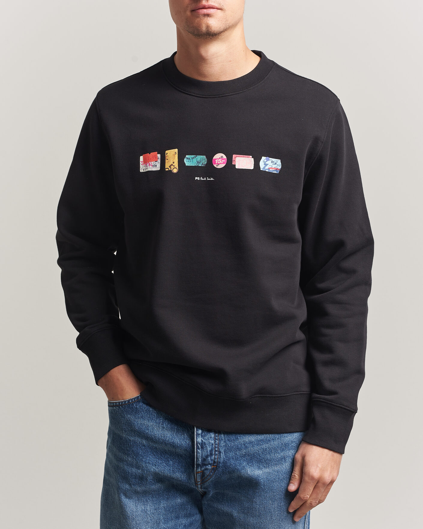 Homme | Pulls Et Tricots | PS Paul Smith | In A Row Crew Neck Sweatshirt Black