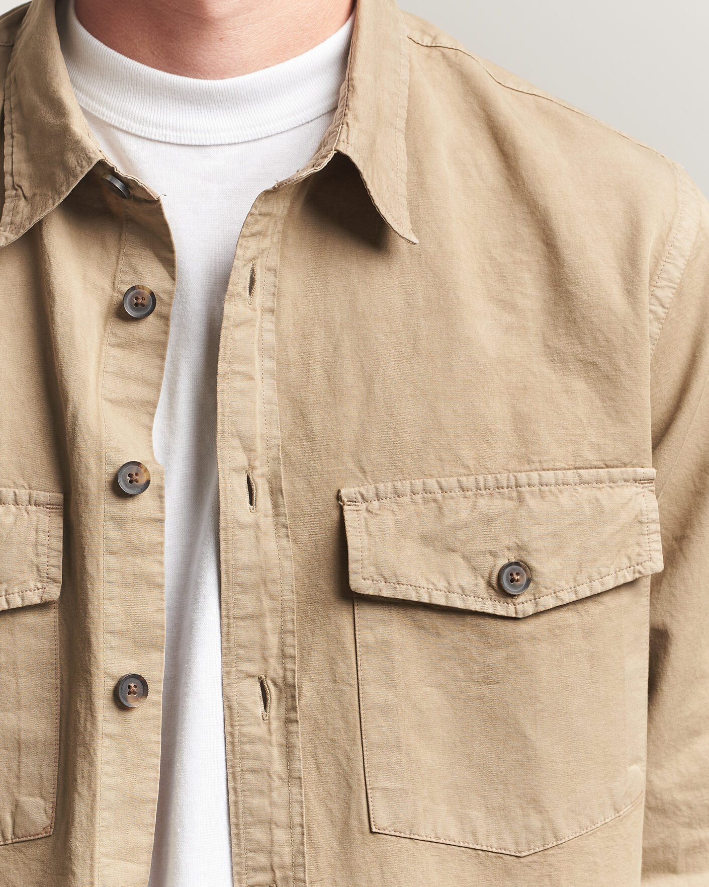Homme | Chemises | PS Paul Smith | Casual Fit Cotton Overshirt Beige
