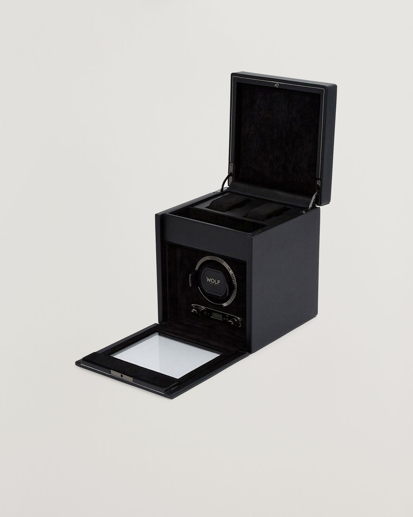 Homme | Boîtes montres et bijoux | WOLF | British Racing Single Watch Winder With Storage Black
