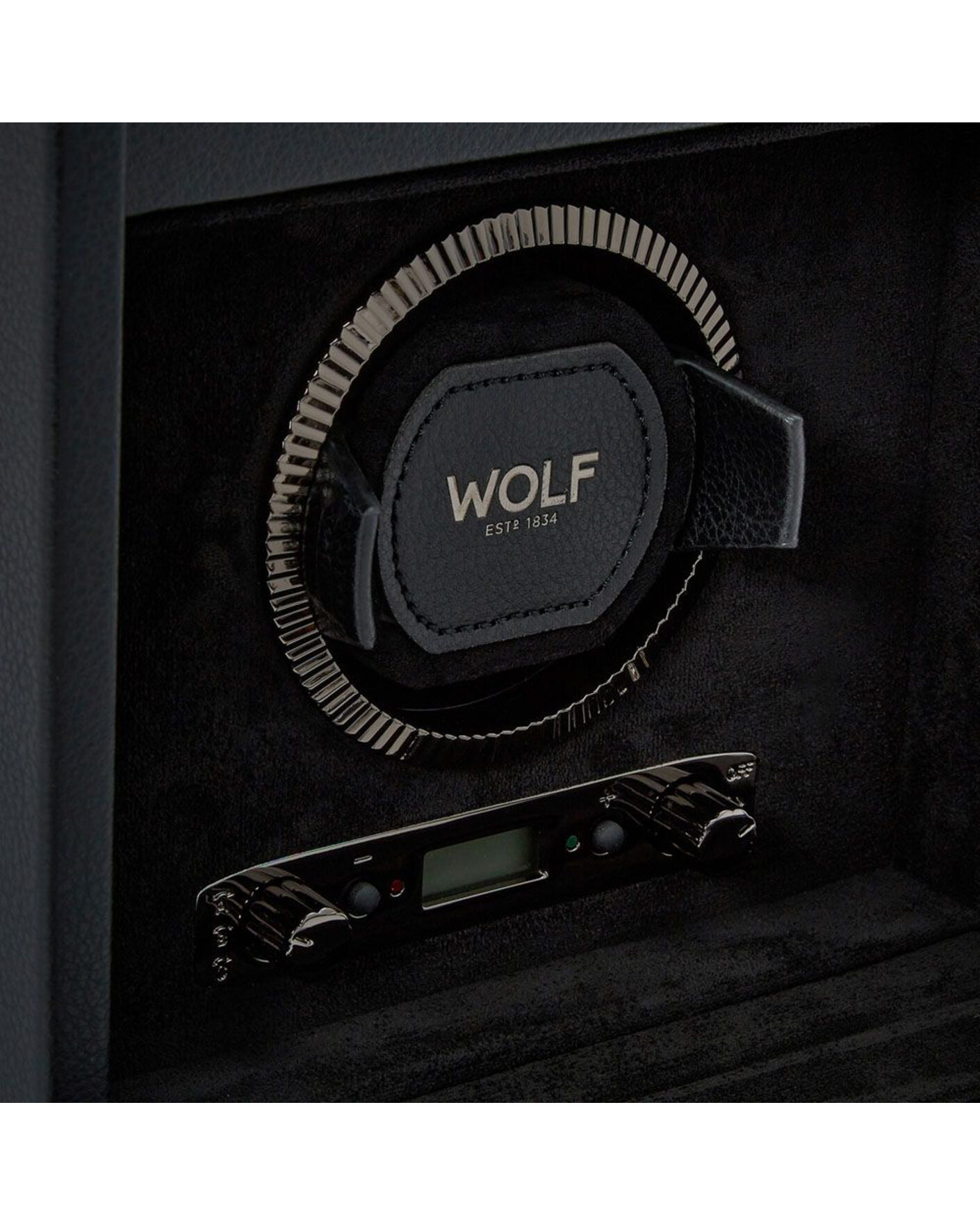 Homme | Boîtes montres et bijoux | WOLF | British Racing Single Watch Winder With Storage Black